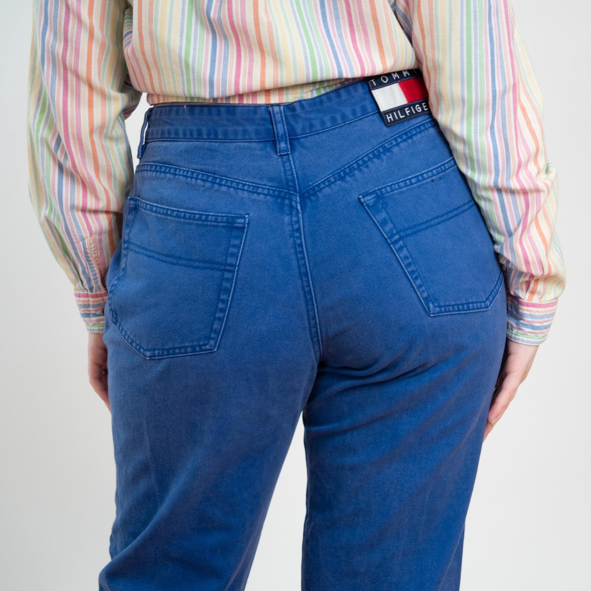 Vintage 90s Tommy Hilfiger Royal Blue High Waisted Jeans - Large, 32" Waist