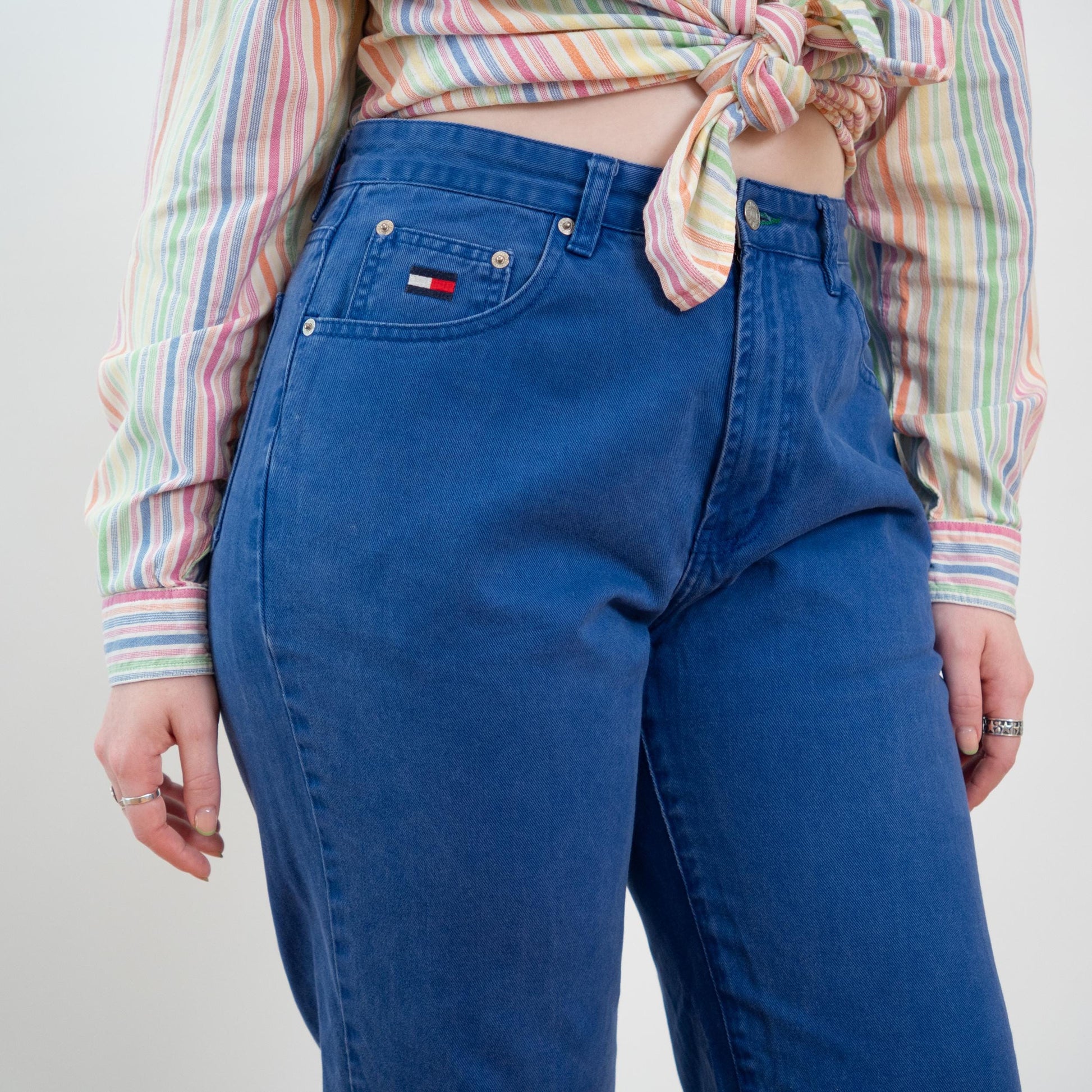 Vintage 90s Tommy Hilfiger Royal Blue High Waisted Jeans - Large, 32" Waist