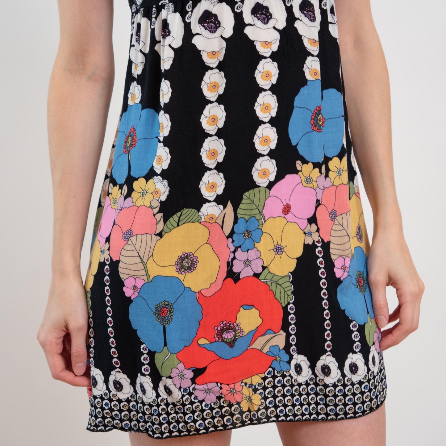 Vintage Y2K Poppy Floral Babydoll Dress - Small