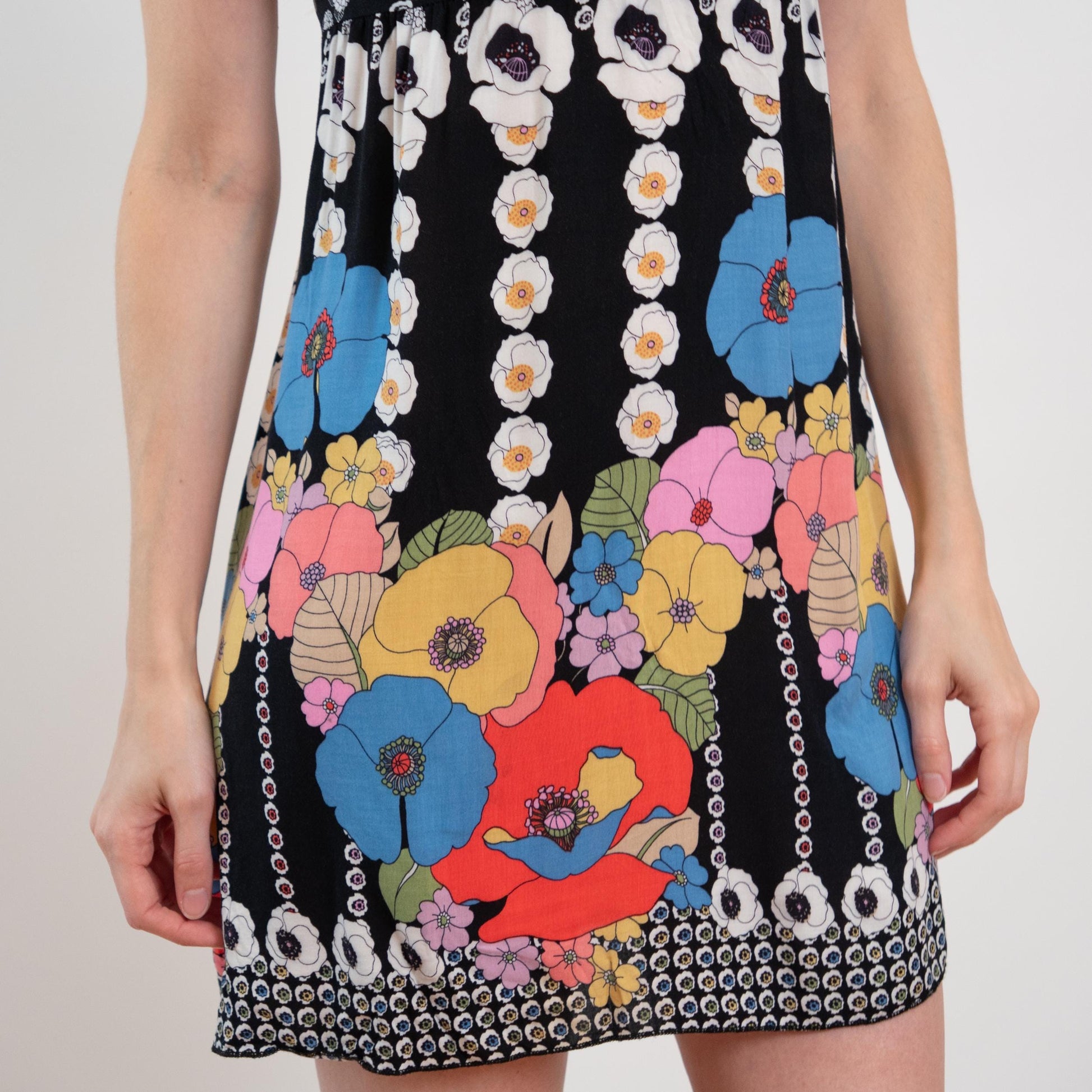 Vintage Y2K Poppy Floral Babydoll Dress - Small