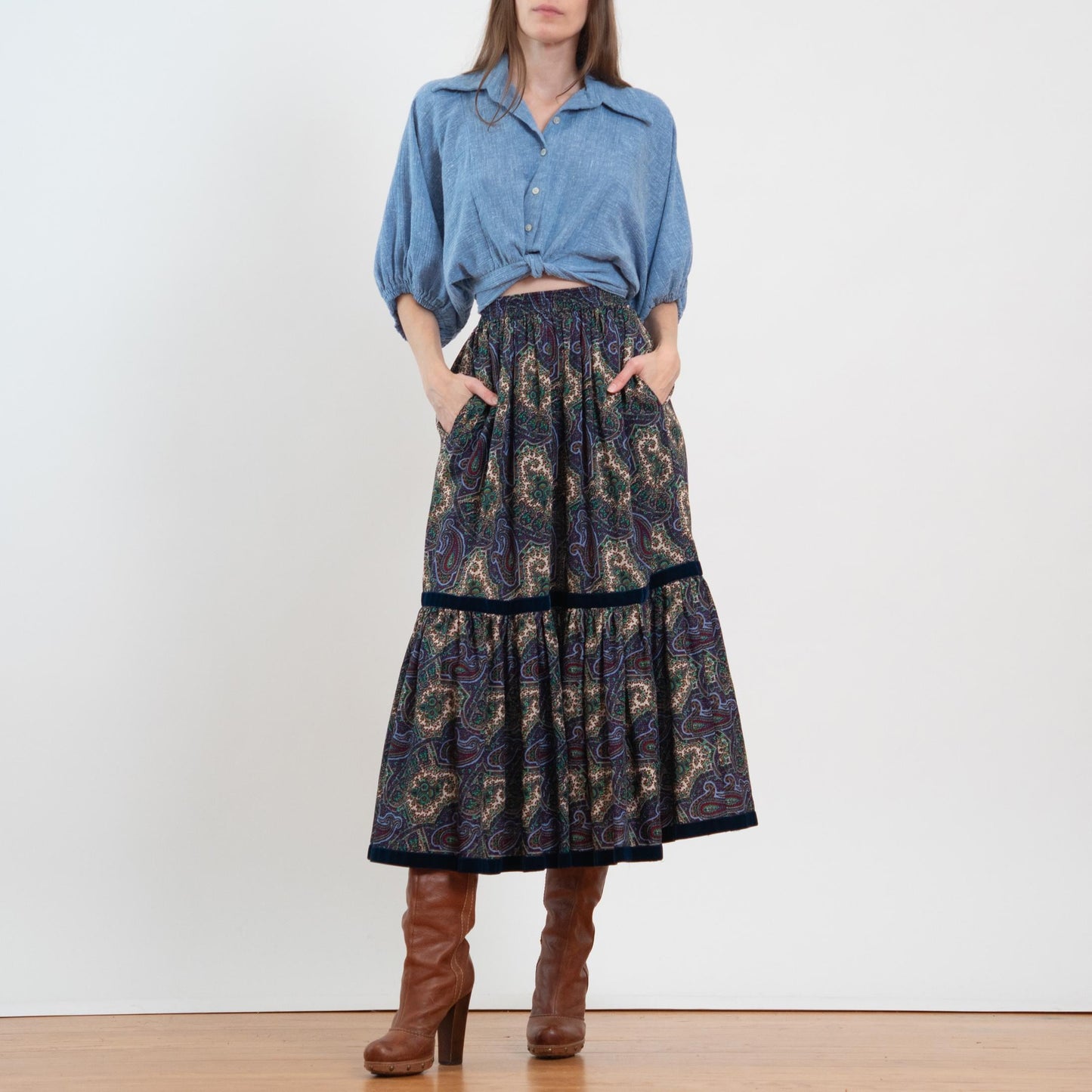 Vintage 70s Yves Saint Laurent Russian Peasant Skirt - Extra Small