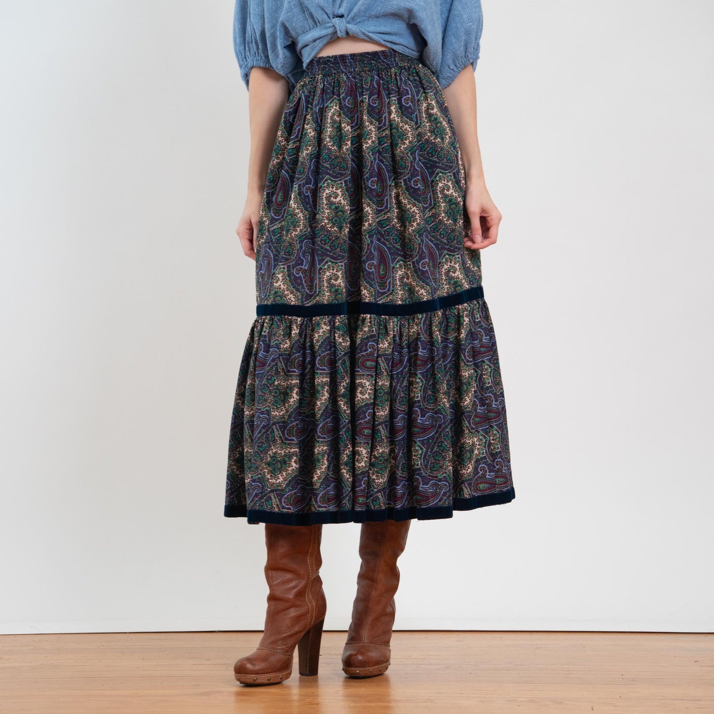 Vintage 70s Yves Saint Laurent Russian Peasant Skirt - Extra Small