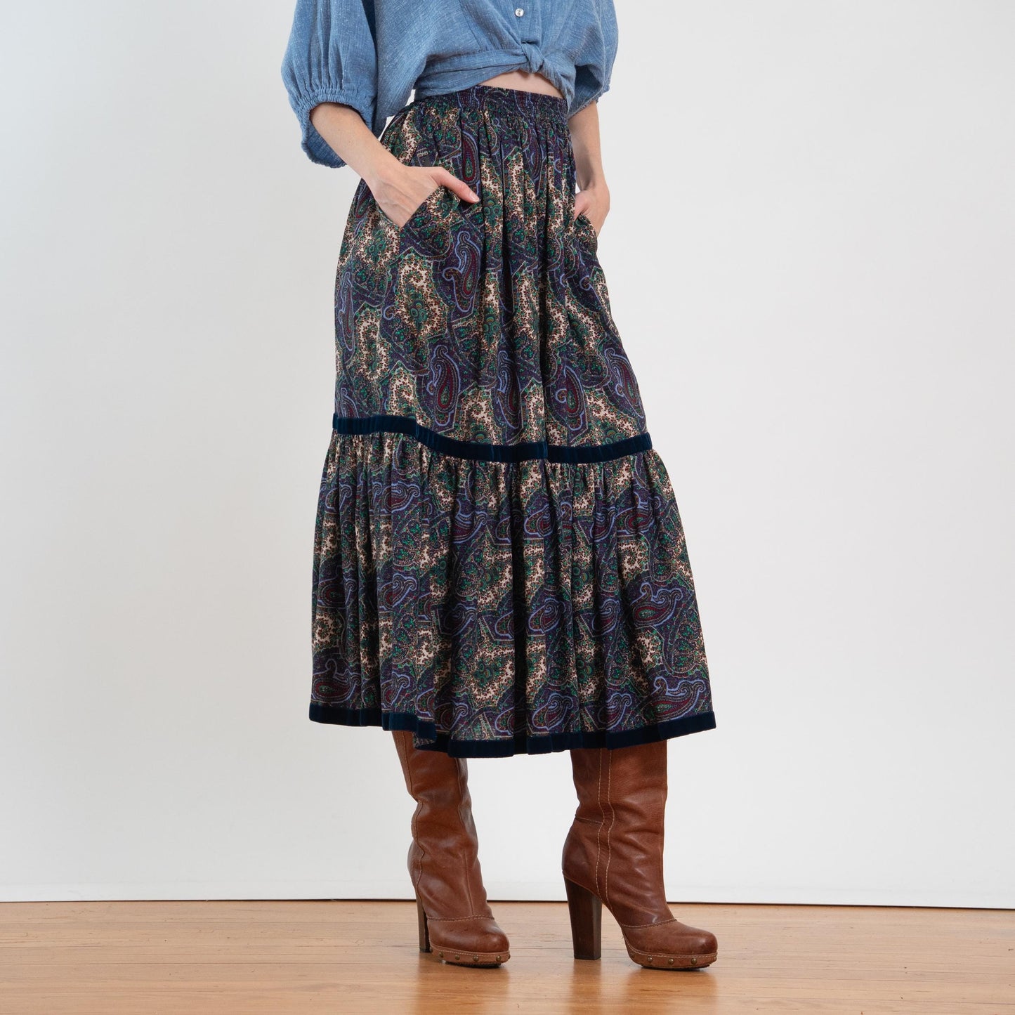 Vintage 70s Yves Saint Laurent Russian Peasant Skirt - Extra Small