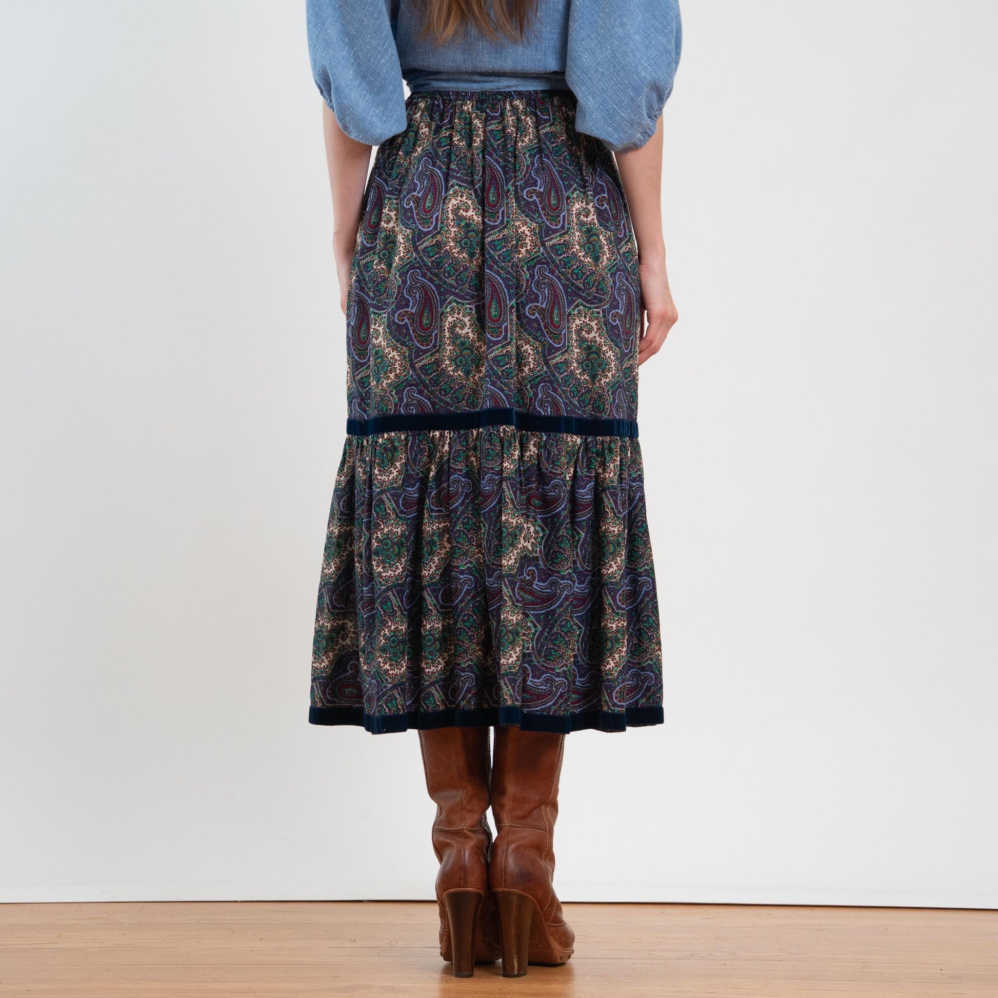 Vintage 70s Yves Saint Laurent Russian Peasant Skirt - Extra Small