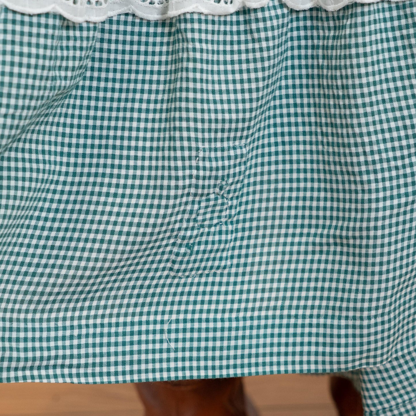Vintage 60s 70s Gunne Sax Black Label Green Gingham Maxi Dress - Extra Small