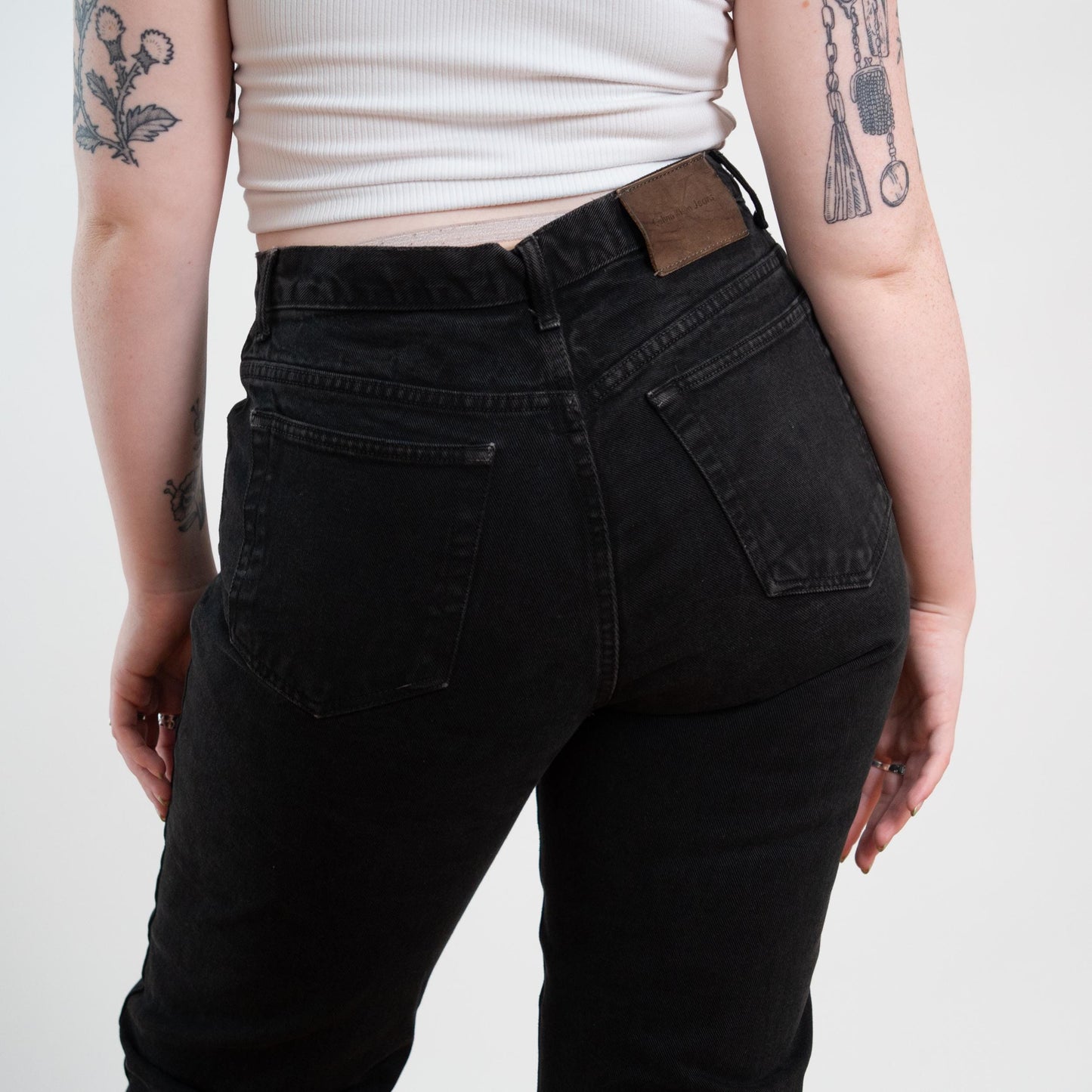 Vintage Y2K Calvin Klein Black High Waisted Jeans - Size 12, 32" Waist
