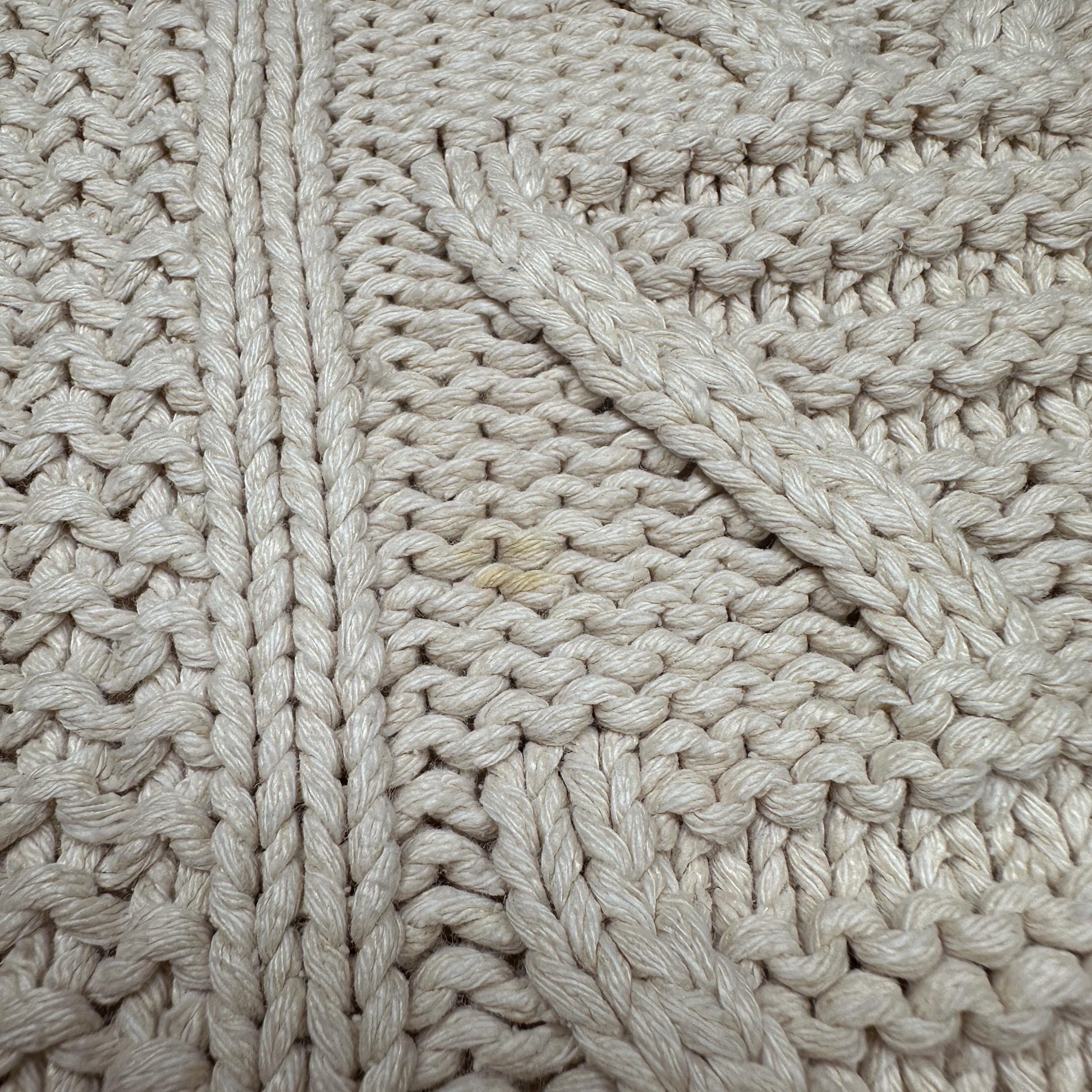 Vintage 90s Cream Silk & Cotton Cable Knit Sweater - Medium