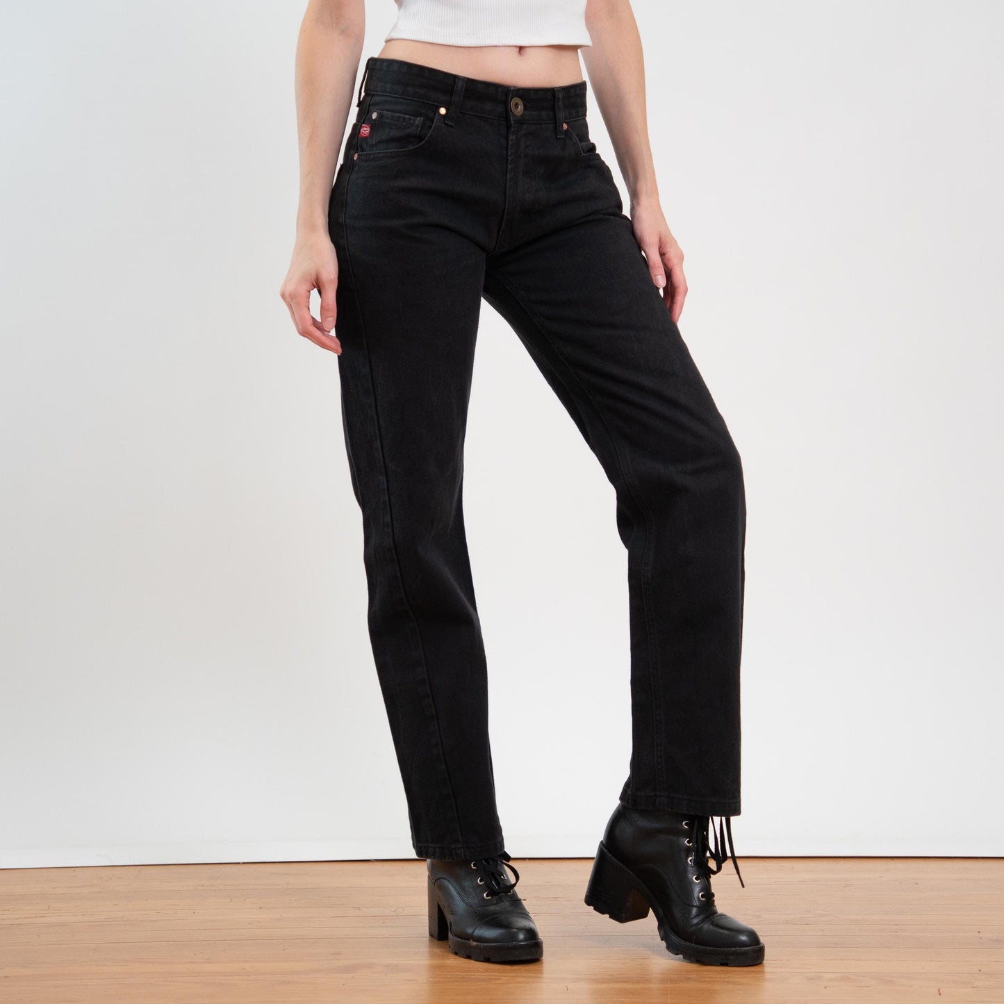 Vintage Y2K Black Mid Rise Straight Leg Jeans - 30x31