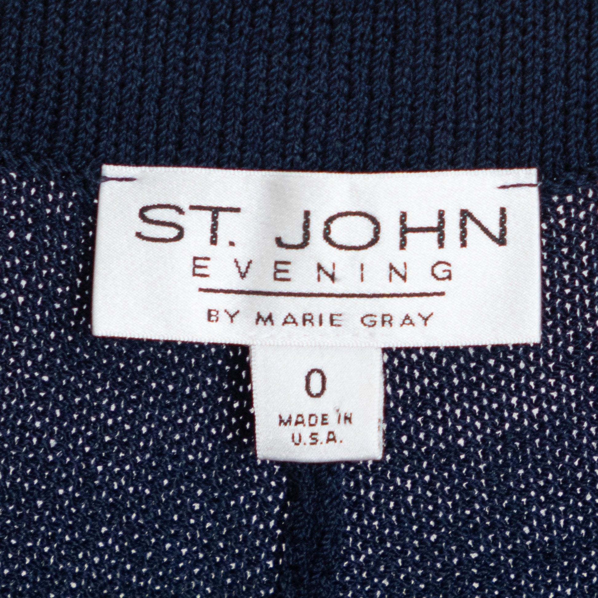 Vintage 90s St. John Midnight Blue Knit Flared Pants - Extra Small