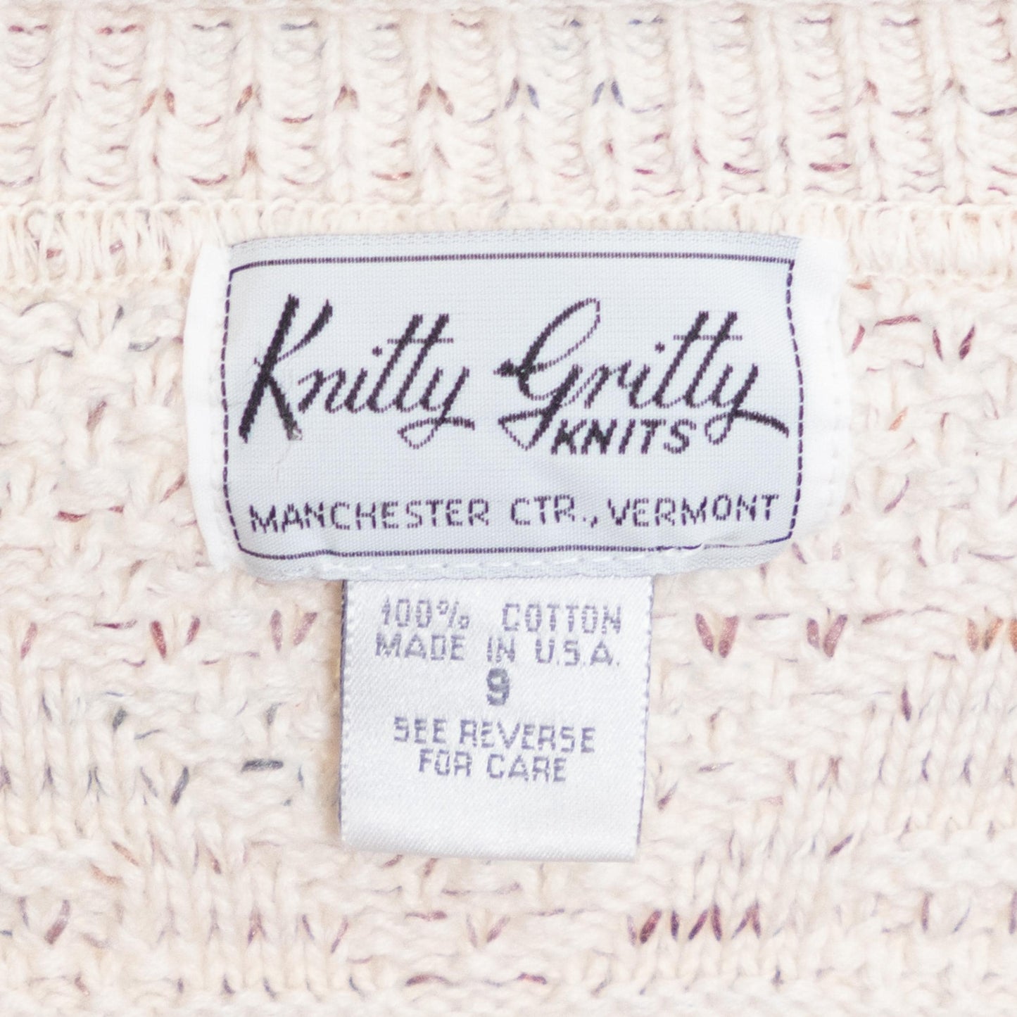 Vintage 80s Cotton Cable Knit Roll Neck Sweater - Small