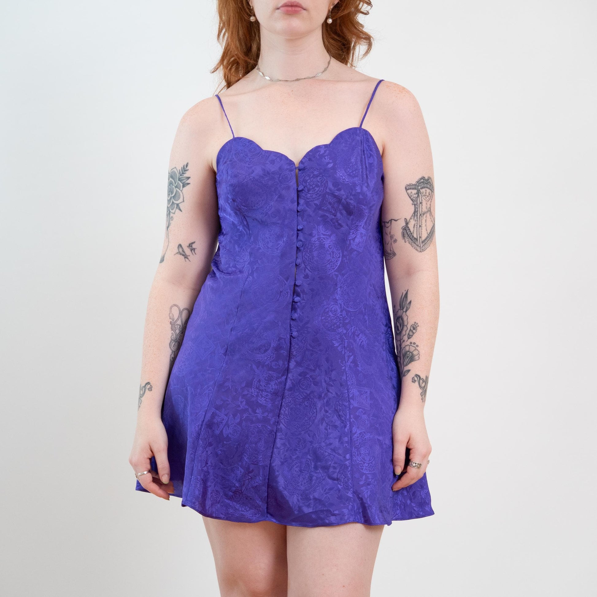 Vintage 90s Victoria’s Secret Royal Purple Mini Slip Dress - Medium