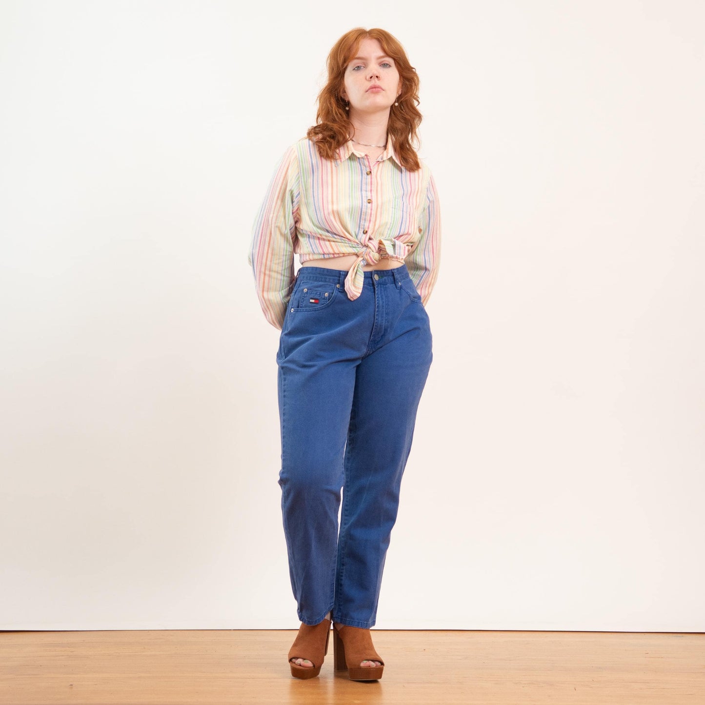 Vintage 90s Tommy Hilfiger Royal Blue High Waisted Jeans - Large, 32" Waist
