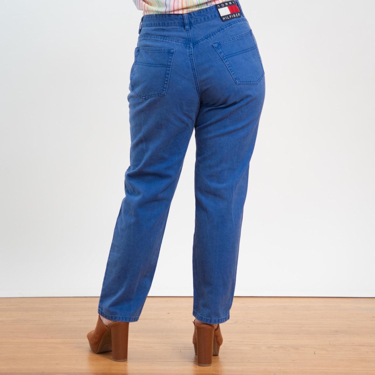 Vintage 90s Tommy Hilfiger Royal Blue High Waisted Jeans - Large, 32" Waist