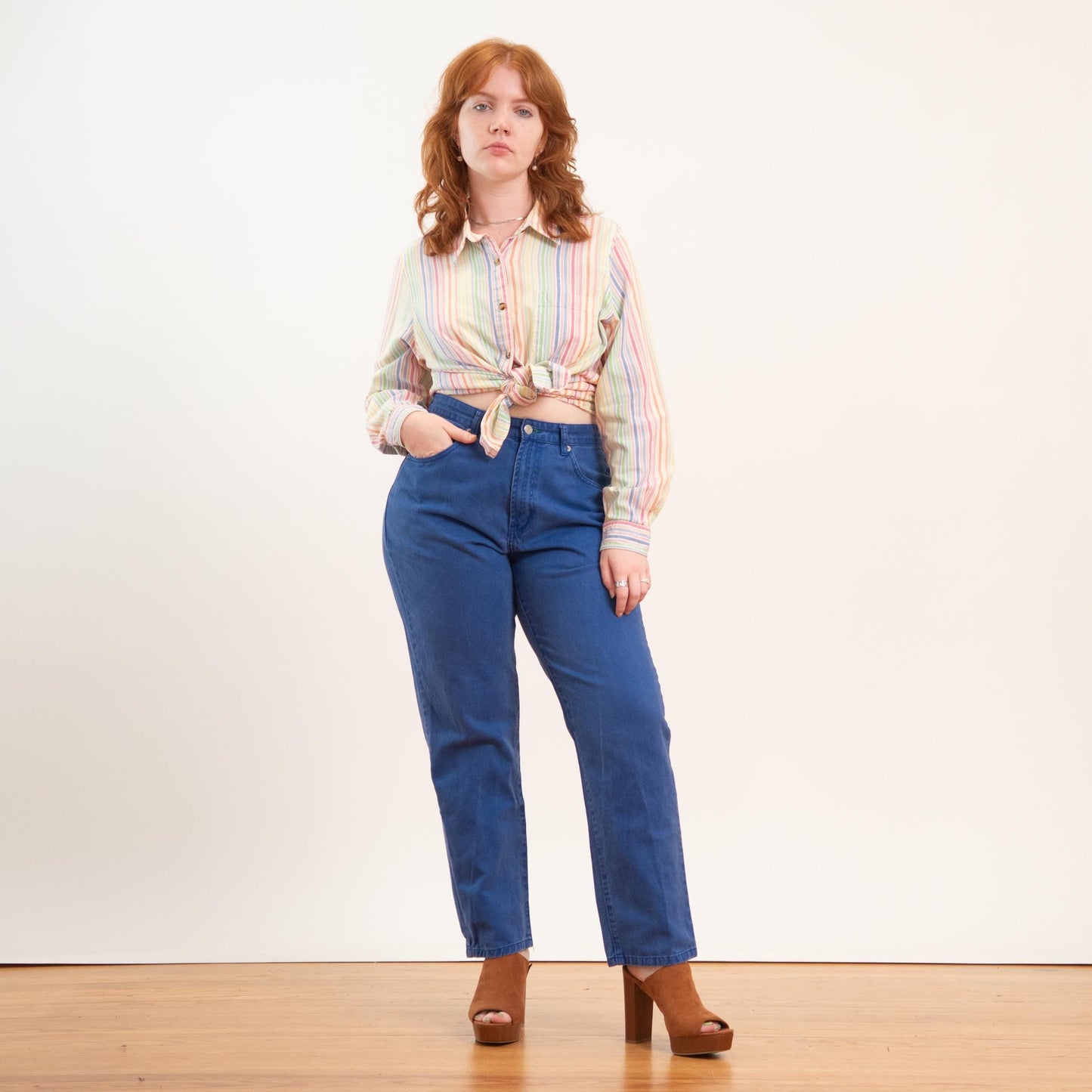 Vintage 90s Tommy Hilfiger Royal Blue High Waisted Jeans - Large, 32" Waist