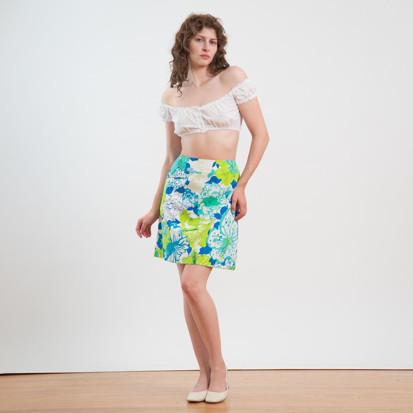 Vintage 70s Lilly Pulitzer Floral Mini Skirt - Small, 27" Waist