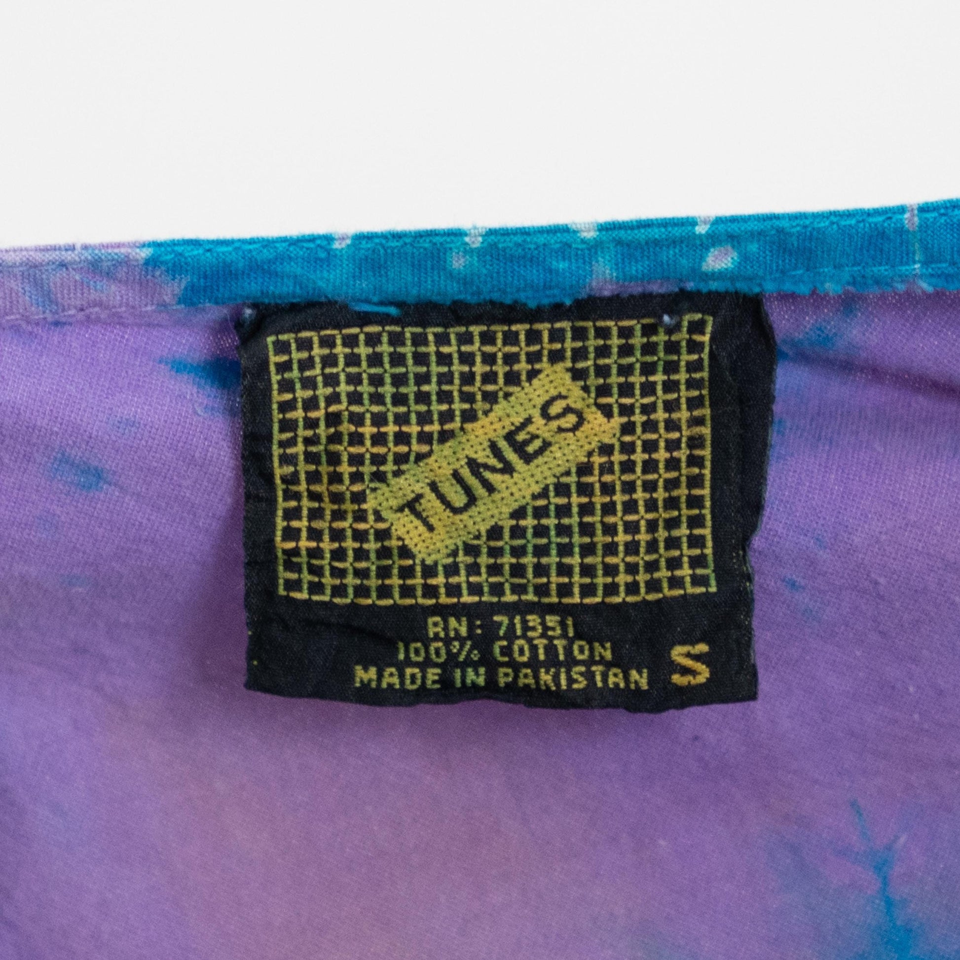 Vintage 80s Blue Tie Dye Crop Top - Small