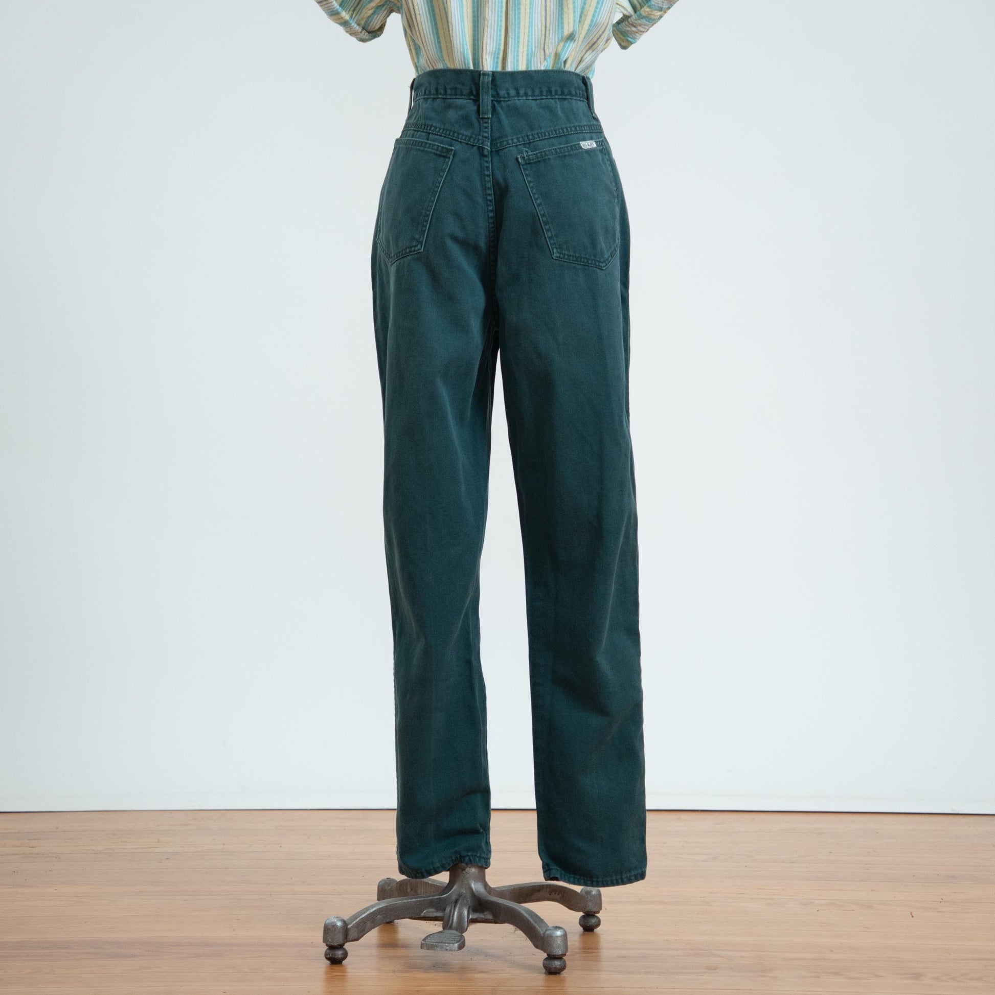 Vintage 90s Dark Green High Waisted Jeans - Medium, 29" Waist
