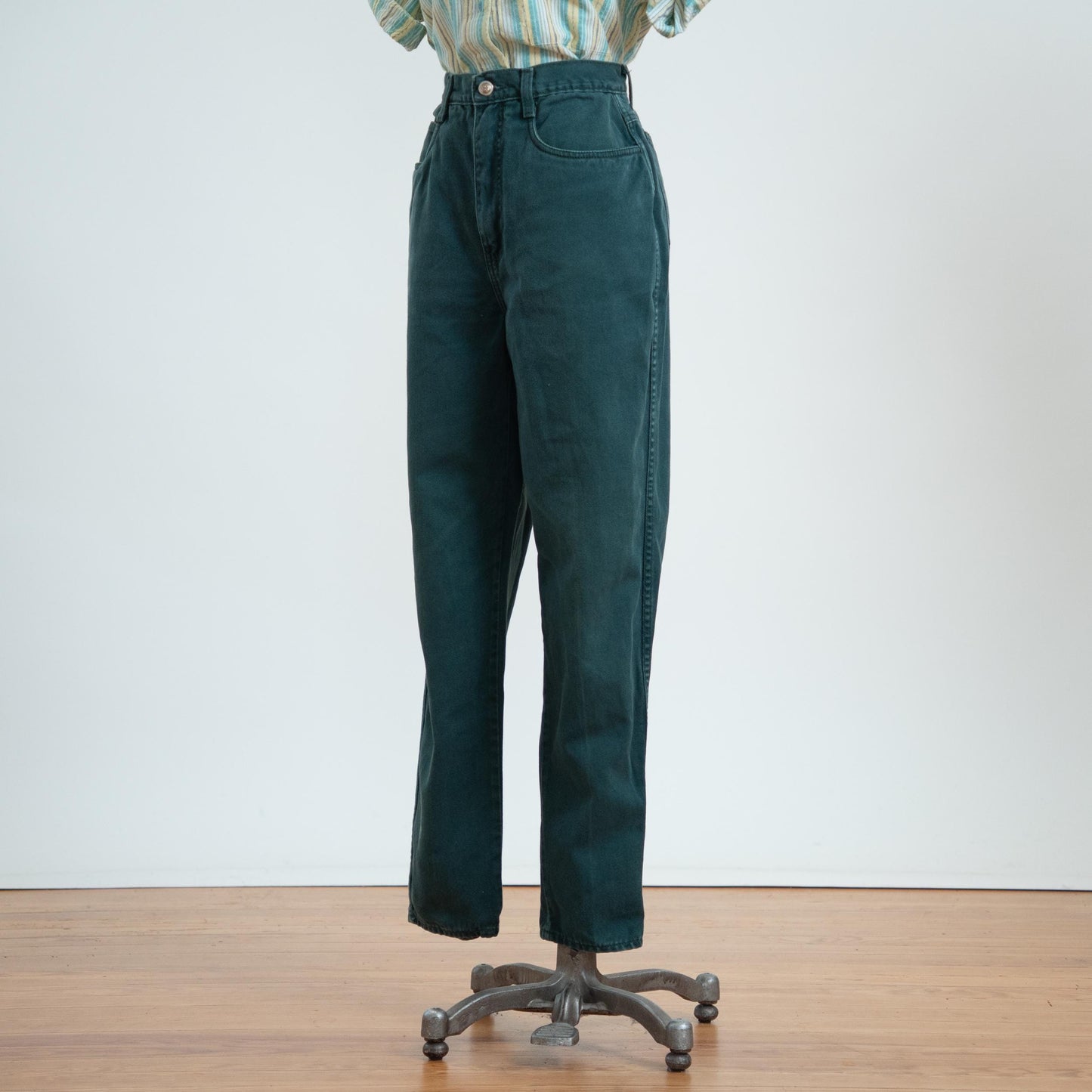 Vintage 90s Dark Green High Waisted Jeans - Medium, 29" Waist