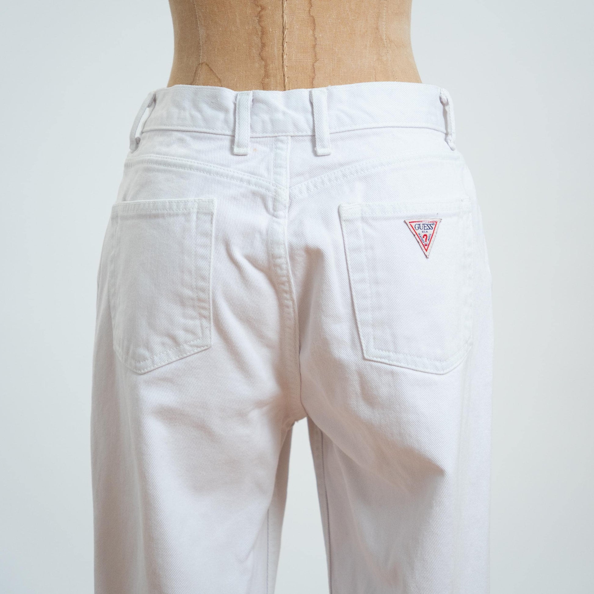 Vintage Guess White High Waisted Jeans - Medium, 28" Waist