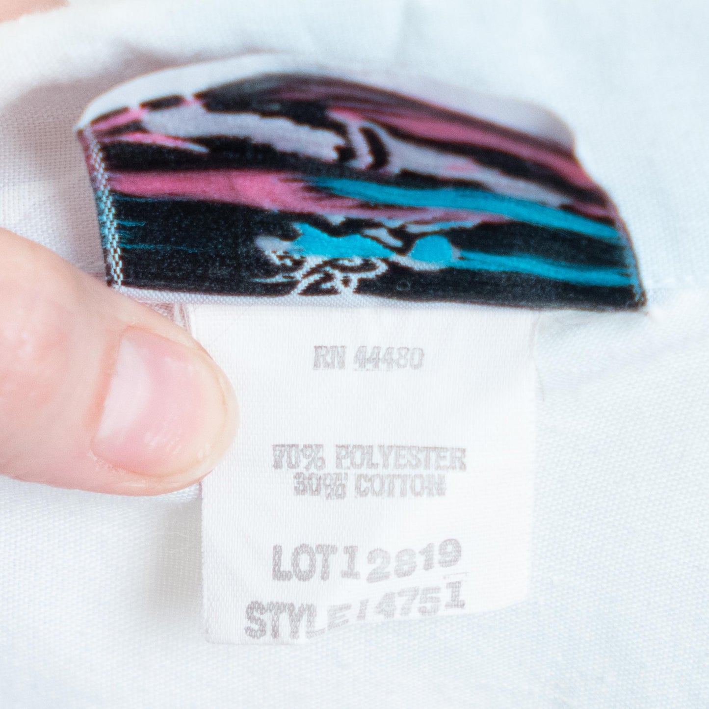 Vintage 80s Cotton Candy Puff Sleeve Blouse - Large