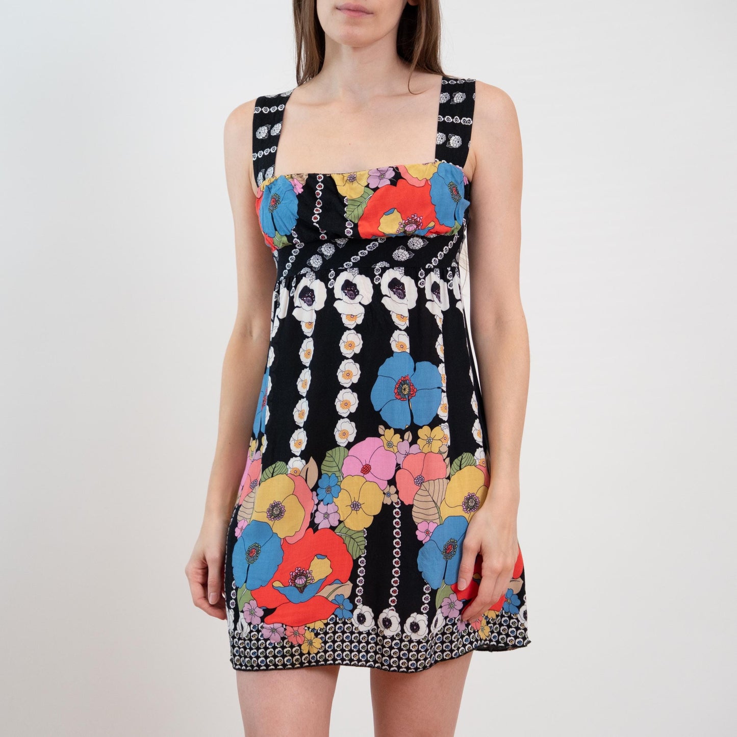 Vintage Y2K Poppy Floral Babydoll Dress - Small