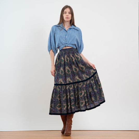 Vintage 70s Yves Saint Laurent Russian Peasant Skirt - Extra Small
