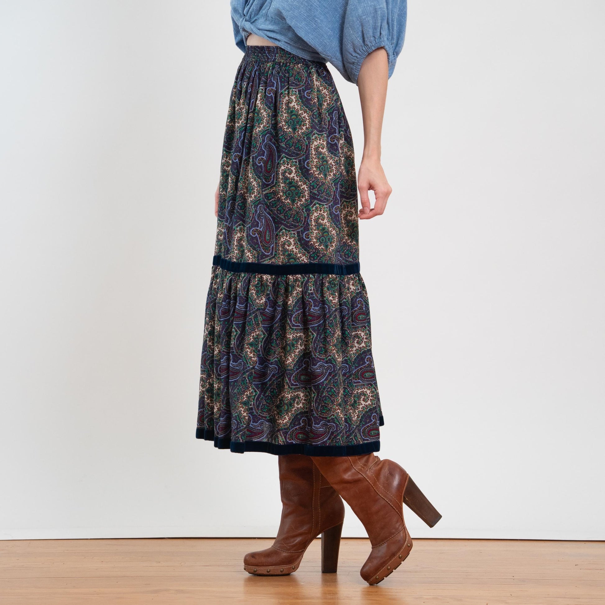 Vintage 70s Yves Saint Laurent Russian Peasant Skirt - Extra Small