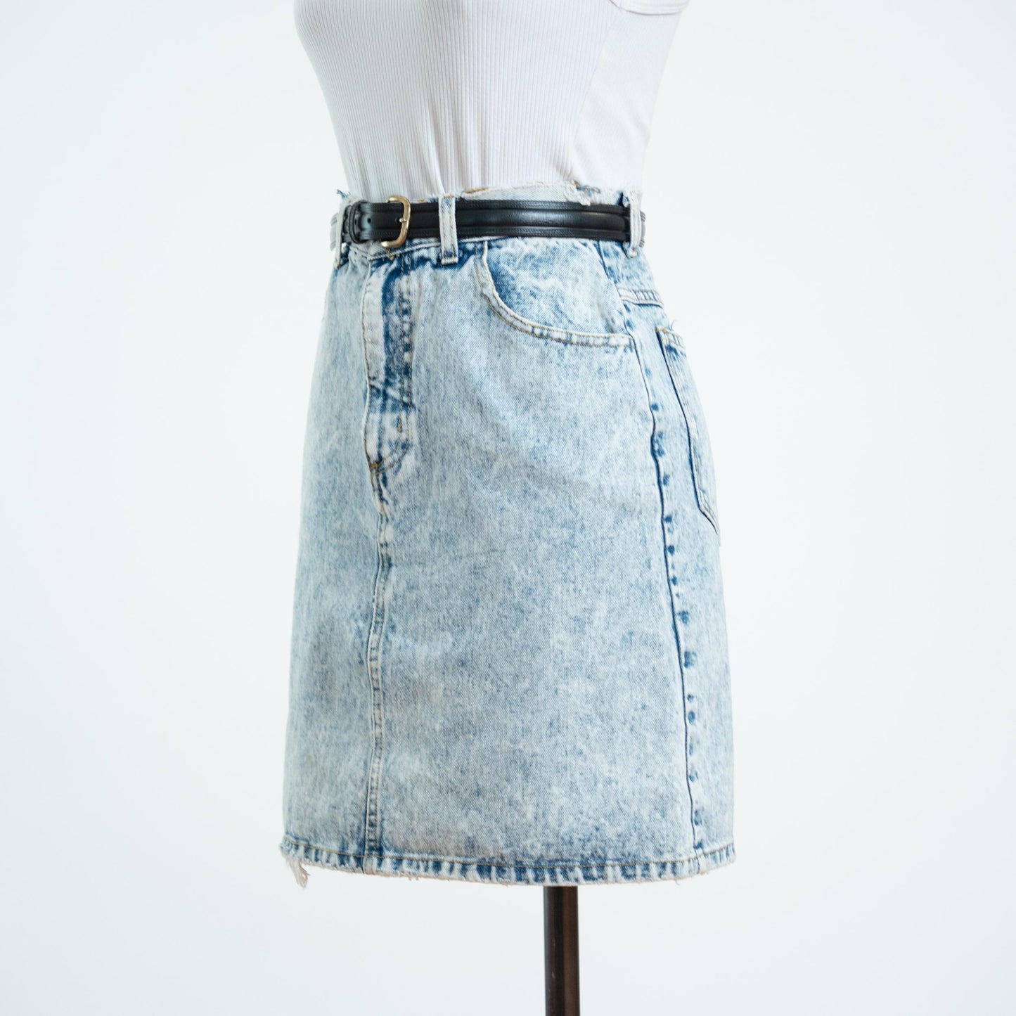 Vintage 80s Guess Acid Wash Denim Mini Skirt - Extra Small, 25" Waist 