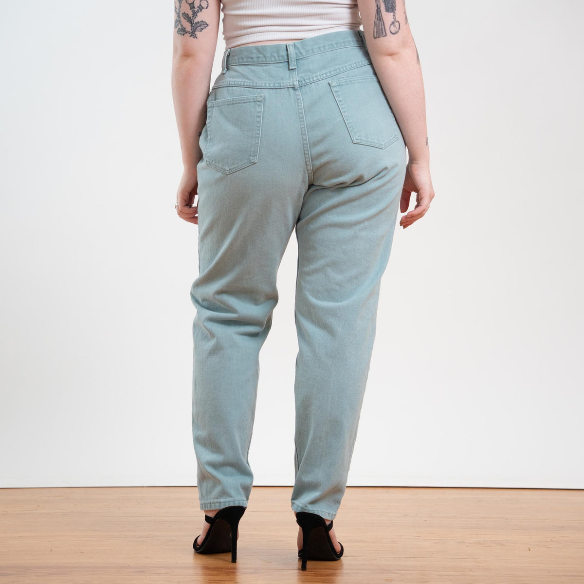 Vintage 90s Wrangler Mint Green Curvy Fit Jeans - Large, 31" Waist | Denim High Waisted Mom Jeans