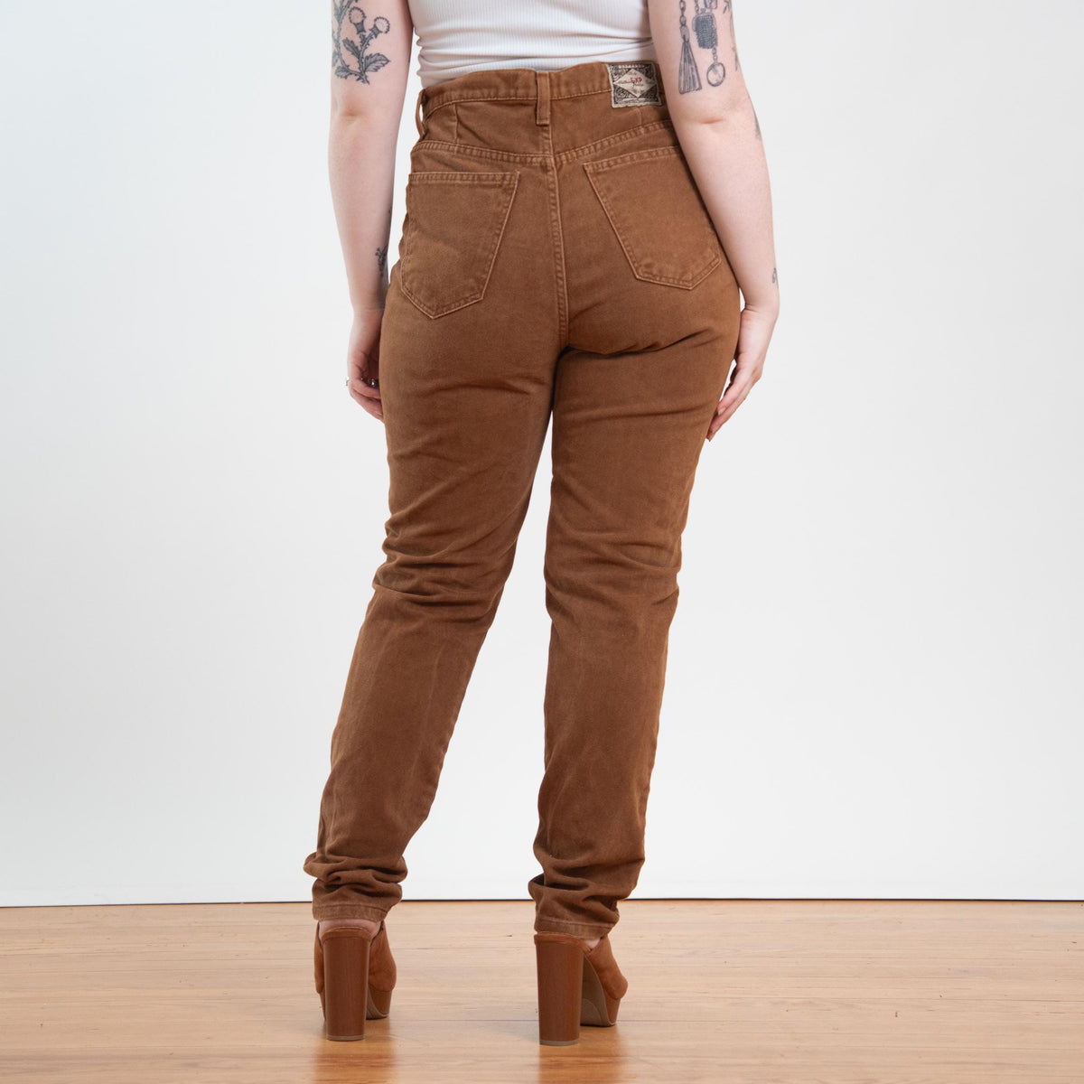 Vintage 90s Soft Cinnamon Brown Jeans - Large, 32" Waist | High Waisted Denim Mom Jeans