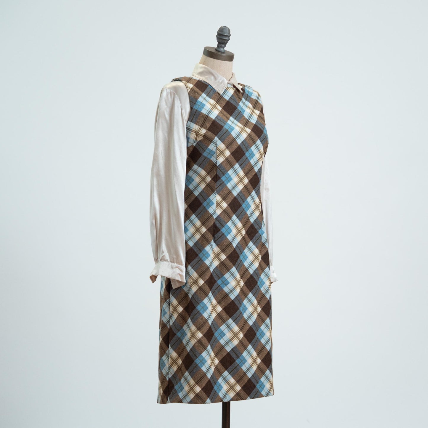 Vintage Y2K Does 60s Plaid Schoolgirl Shift Dress - Medium
