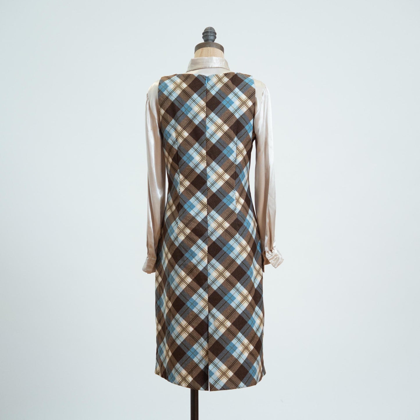 Vintage Y2K Does 60s Plaid Schoolgirl Shift Dress - Medium