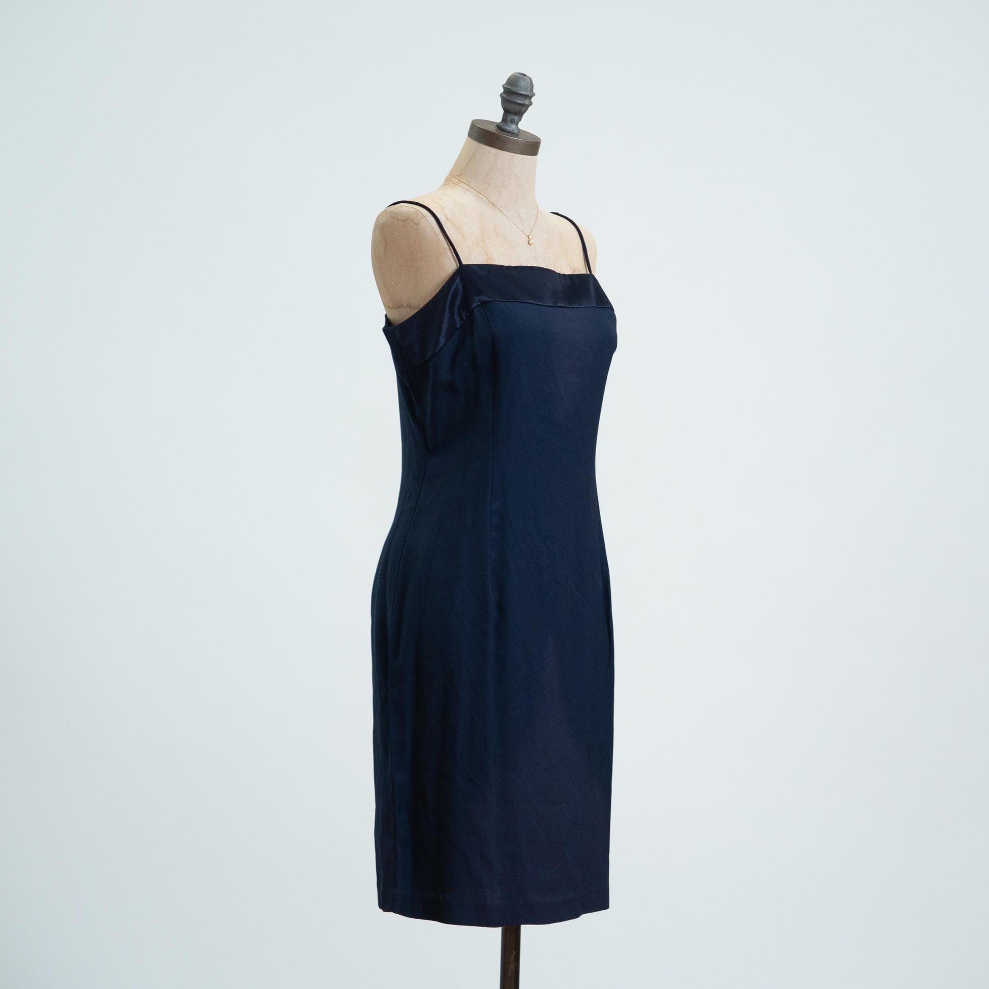 Vintage 90s Midnight Blue Cocktail Dress - Medium