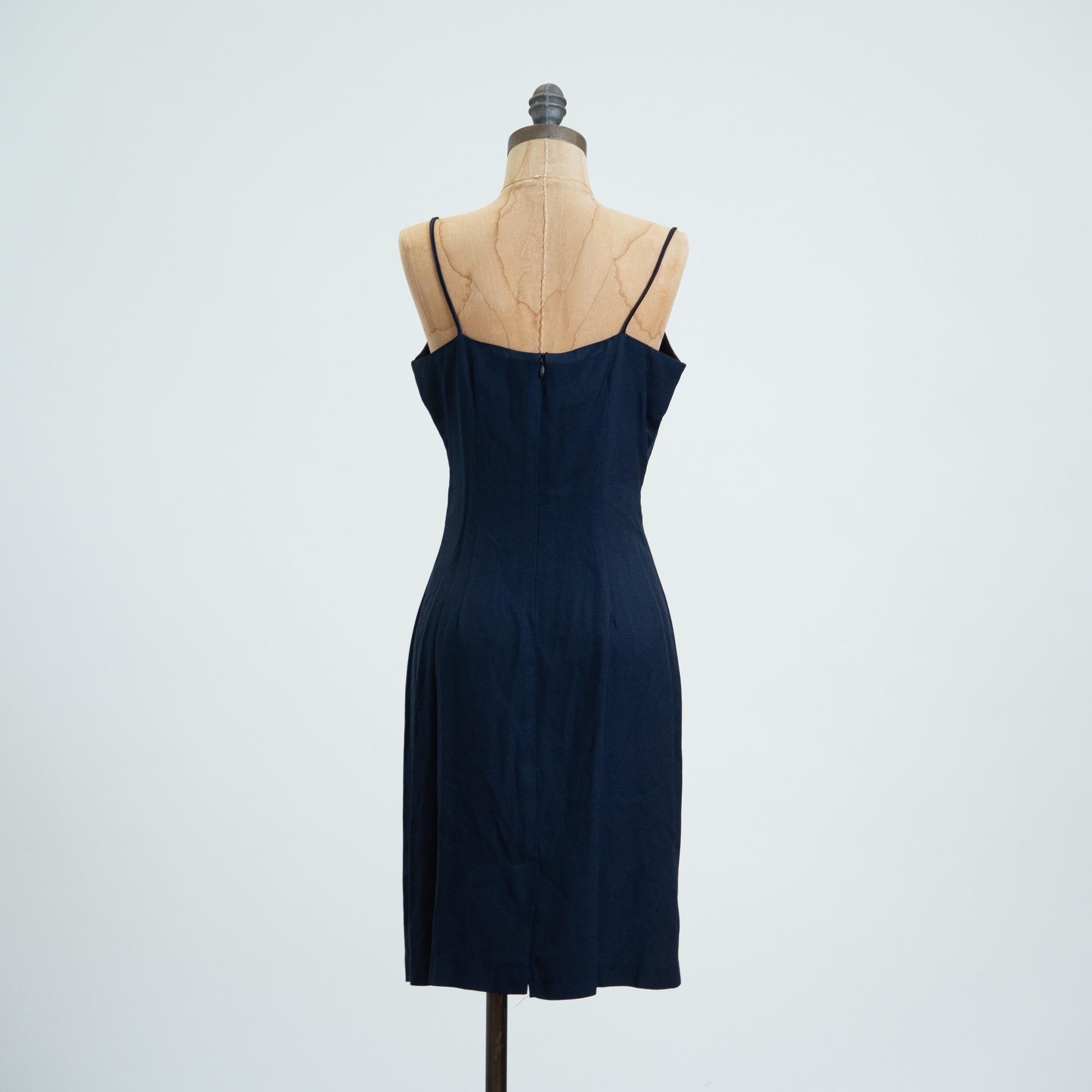Vintage 90s Midnight Blue Cocktail Dress - Medium