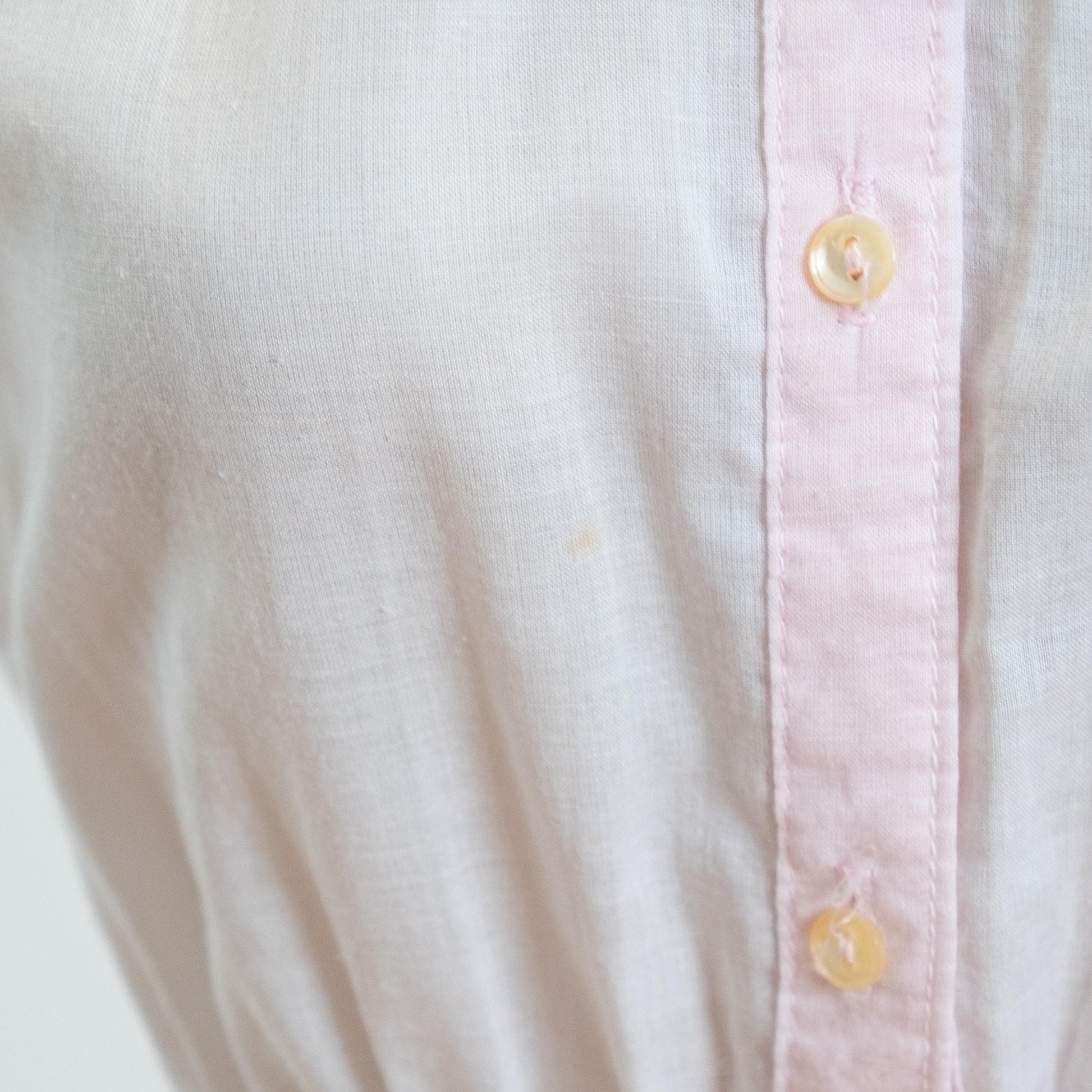 Vintage 60s Pastel Pink Floral Embroidered Day Dress - Small