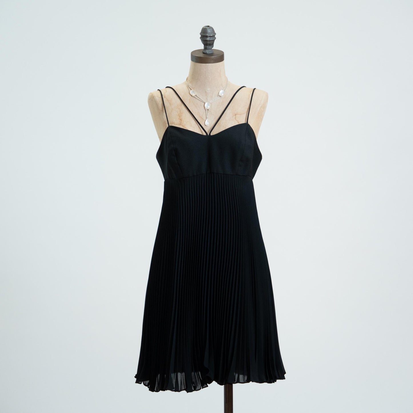 Vintage 80s Black Low Back Babydoll Party Dress - Small