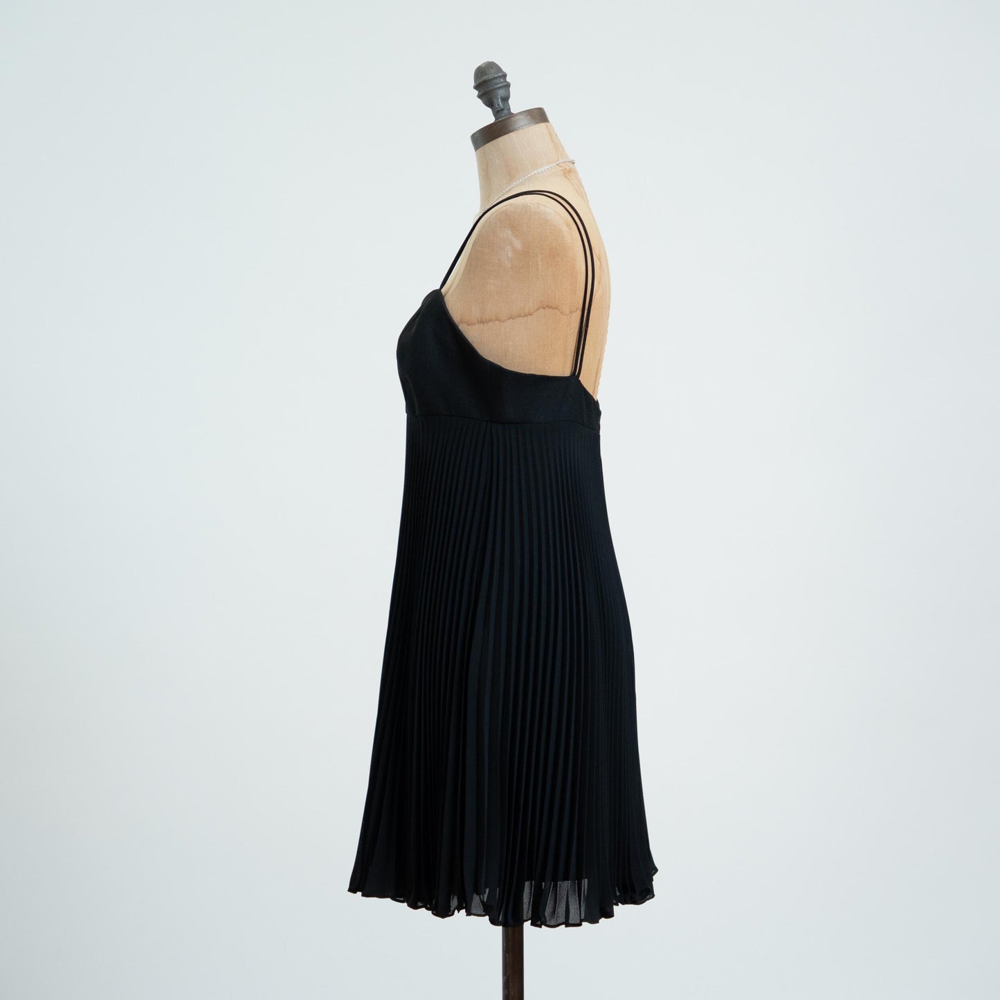 Vintage 80s Black Low Back Babydoll Party Dress - Small