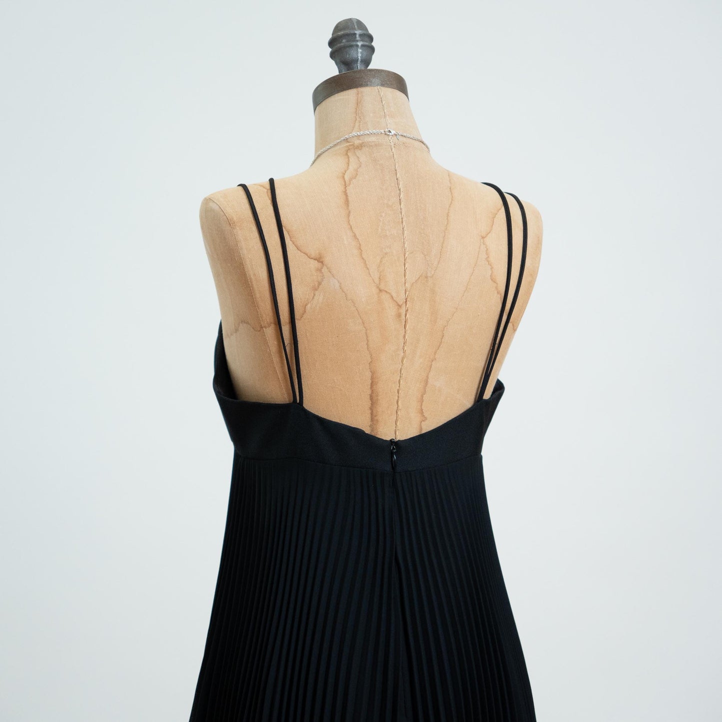 Vintage 80s Black Low Back Babydoll Party Dress - Small
