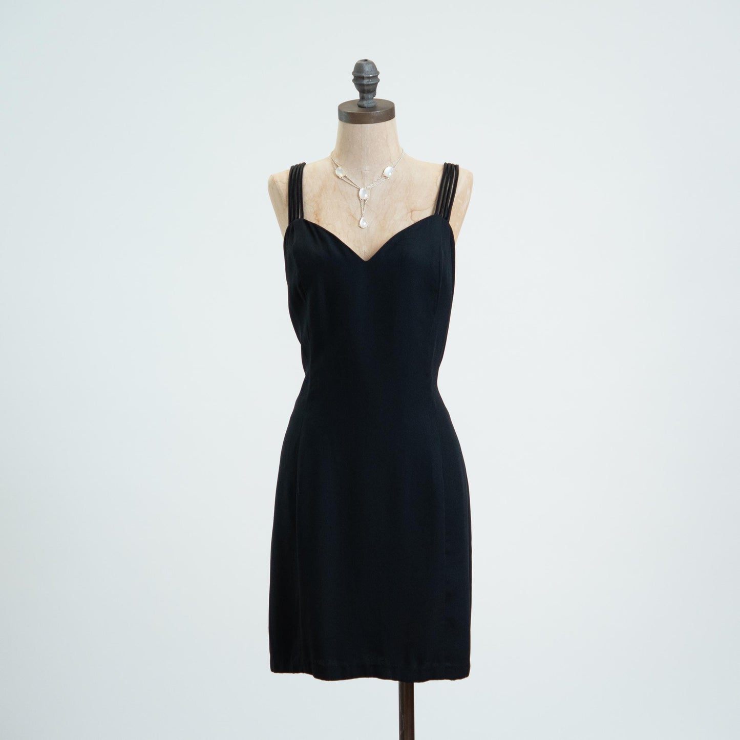 Vintage 90s Black Strappy Low Back Party Dress - Extra Large
