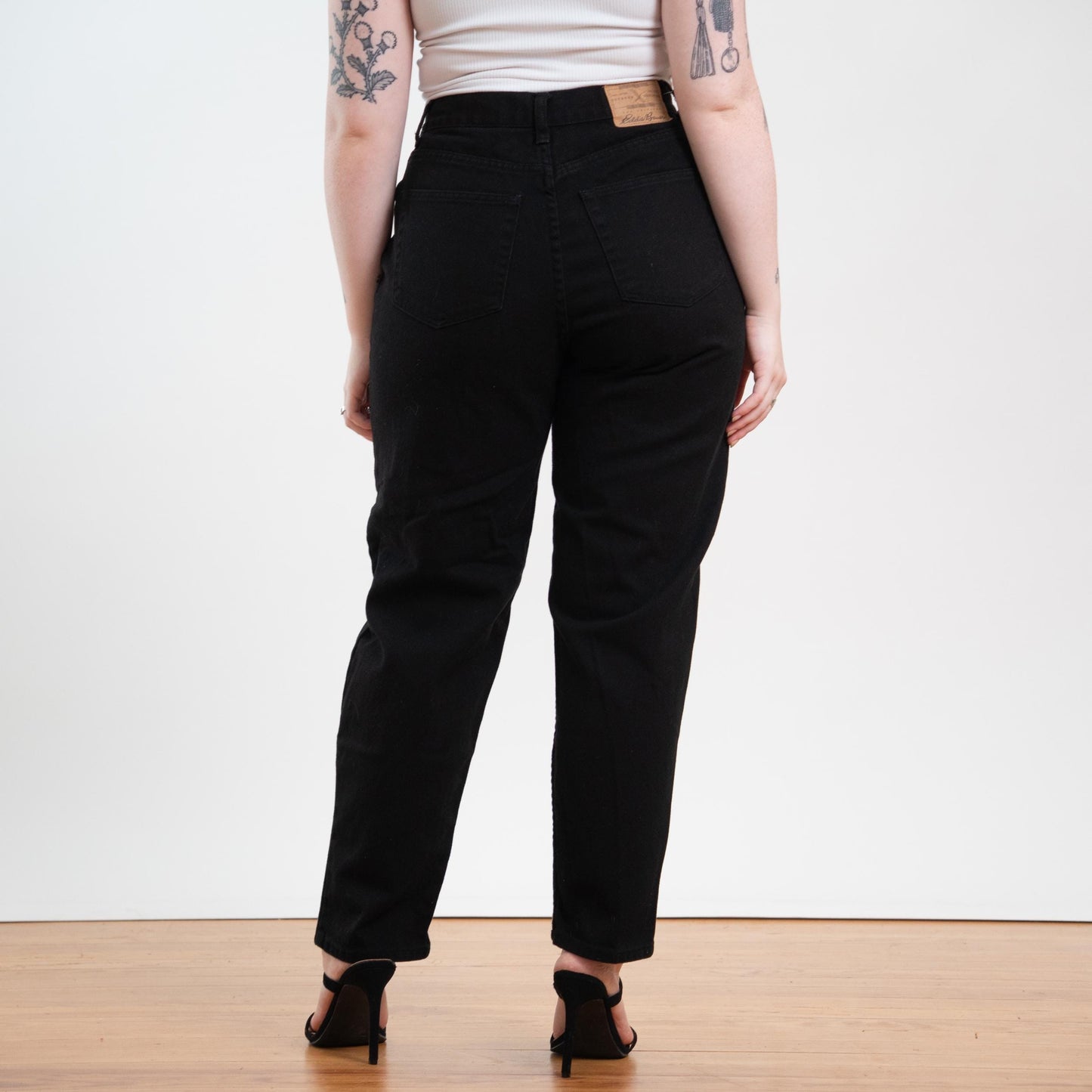 Vintage Y2K Jet Black High Waisted Jeans - Size 12 Petite, 30" Waist