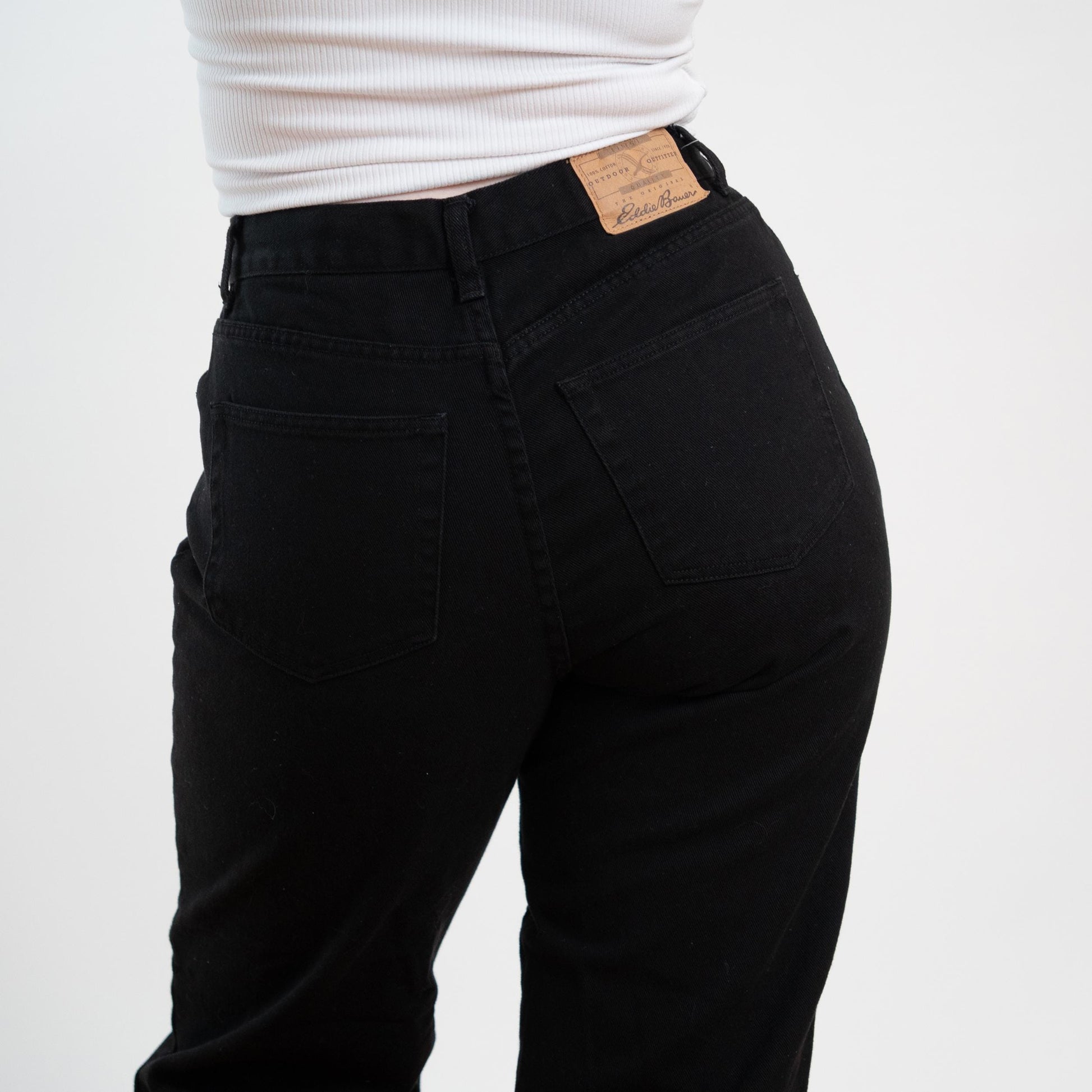 Vintage Y2K Jet Black High Waisted Jeans - Size 12 Petite, 30" Waist