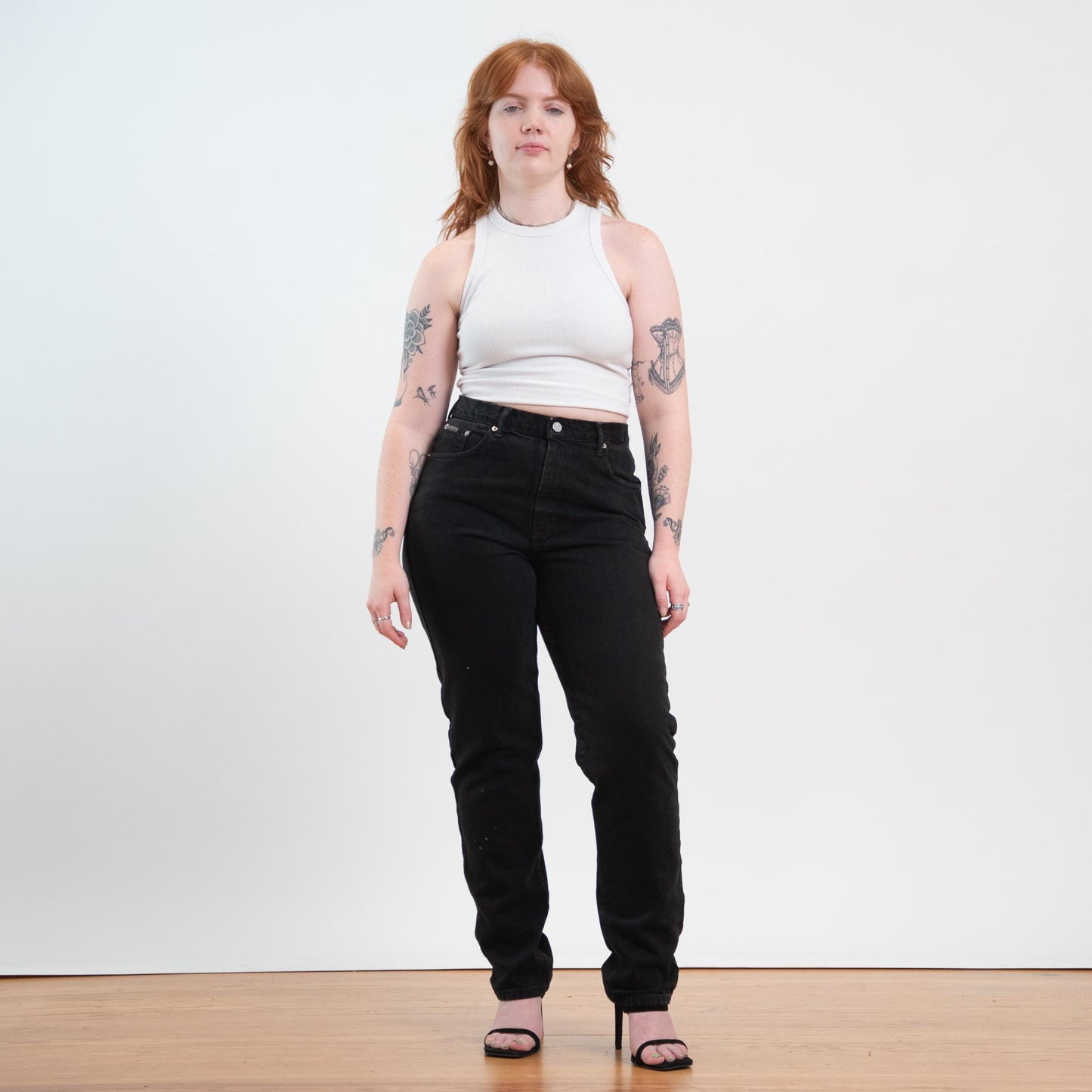 Vintage Y2K Calvin Klein Black High Waisted Jeans - Size 12, 32" Waist