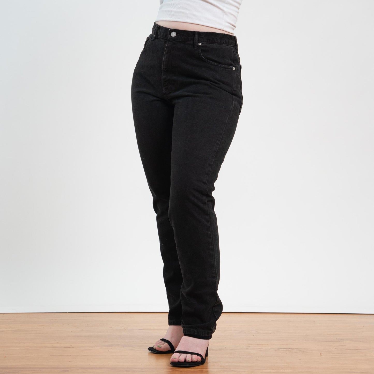 Vintage Y2K Calvin Klein Black High Waisted Jeans - Size 12, 32" Waist