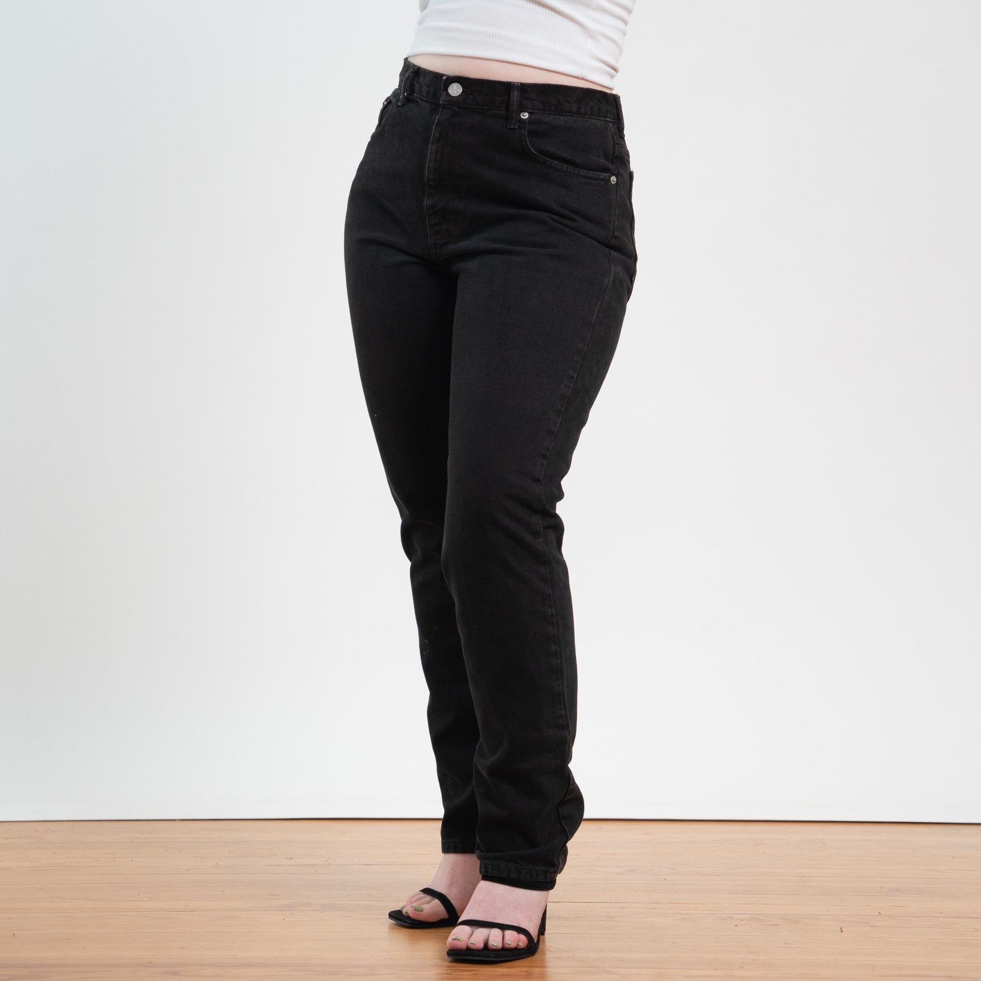 Vintage Y2K Calvin Klein Black High Waisted Jeans - Size 12, 32" Waist