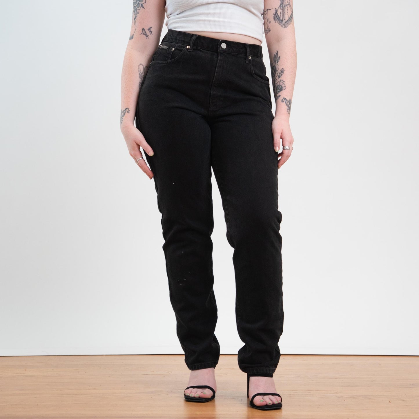 Vintage Y2K Calvin Klein Black High Waisted Jeans - Size 12, 32" Waist
