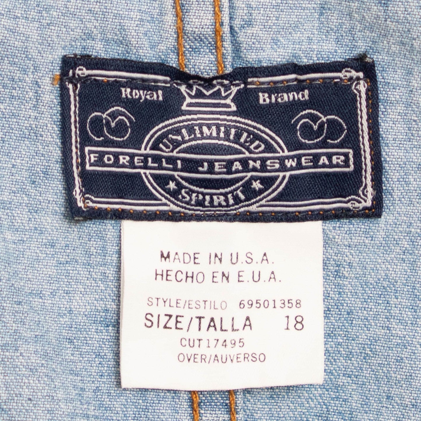 Vintage 90s Light Wash Denim Overall Mini Dress - 1X