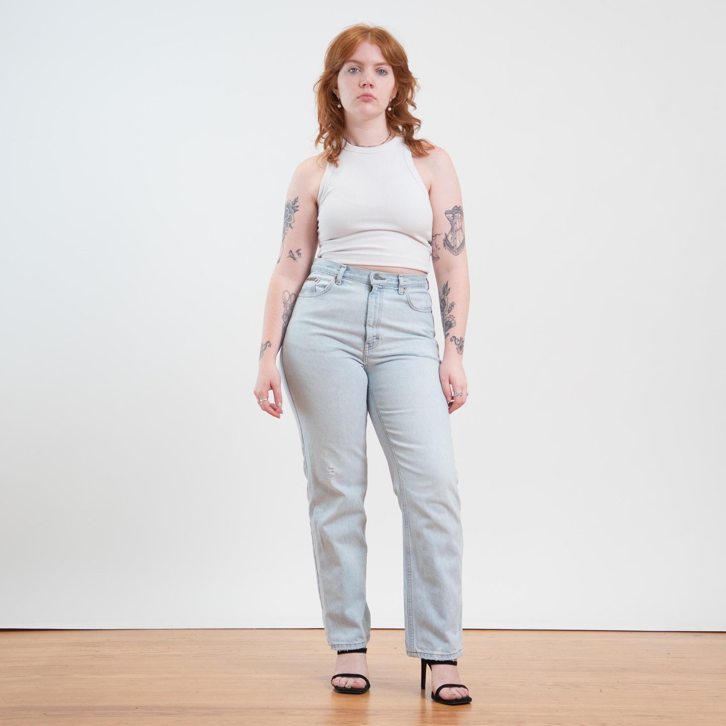 Vintage 90s Y2K Calvin Klein Light Wash High Waisted Jeans - Size 12, 32" Waist