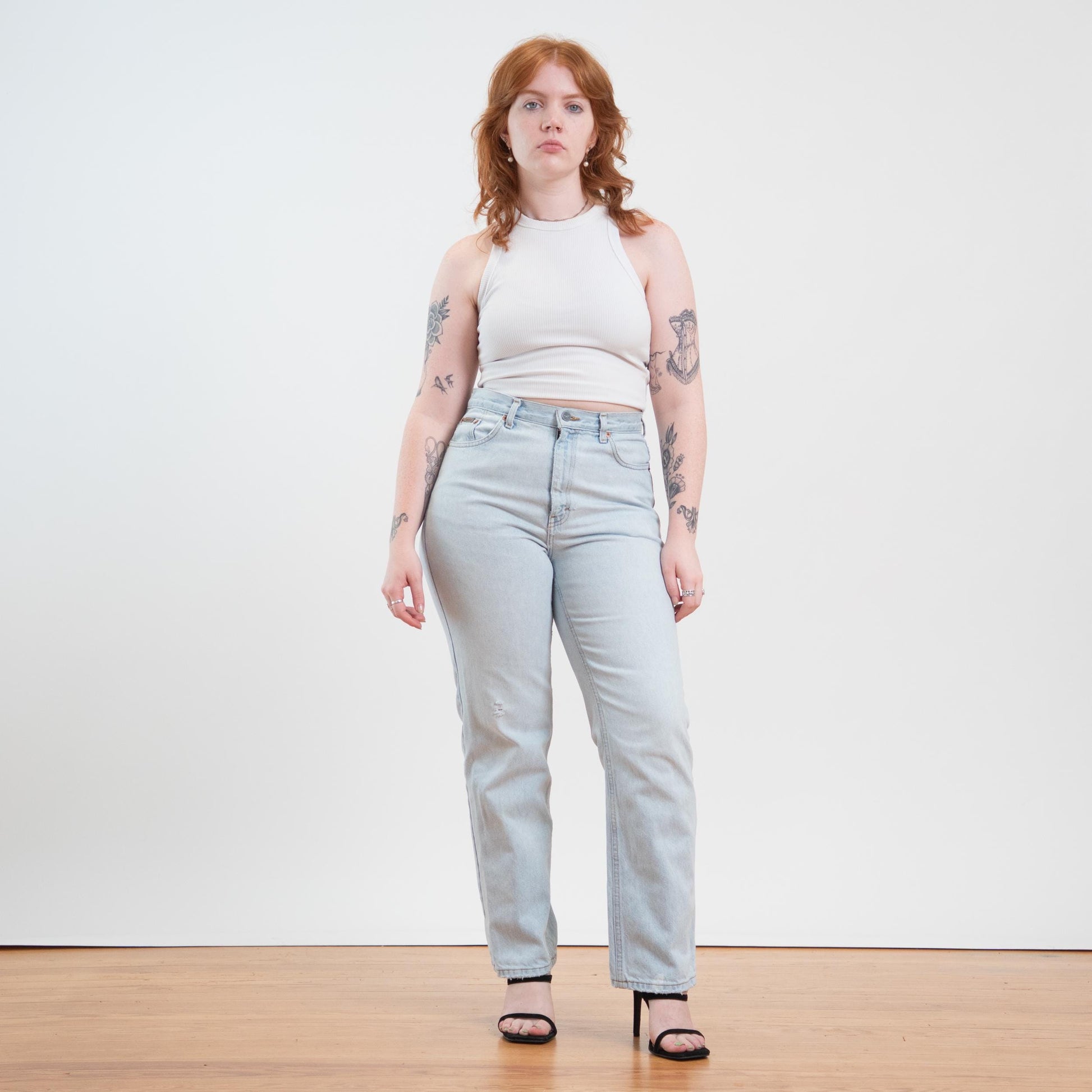 Vintage 90s Y2K Calvin Klein Light Wash High Waisted Jeans - Size 12, 32" Waist