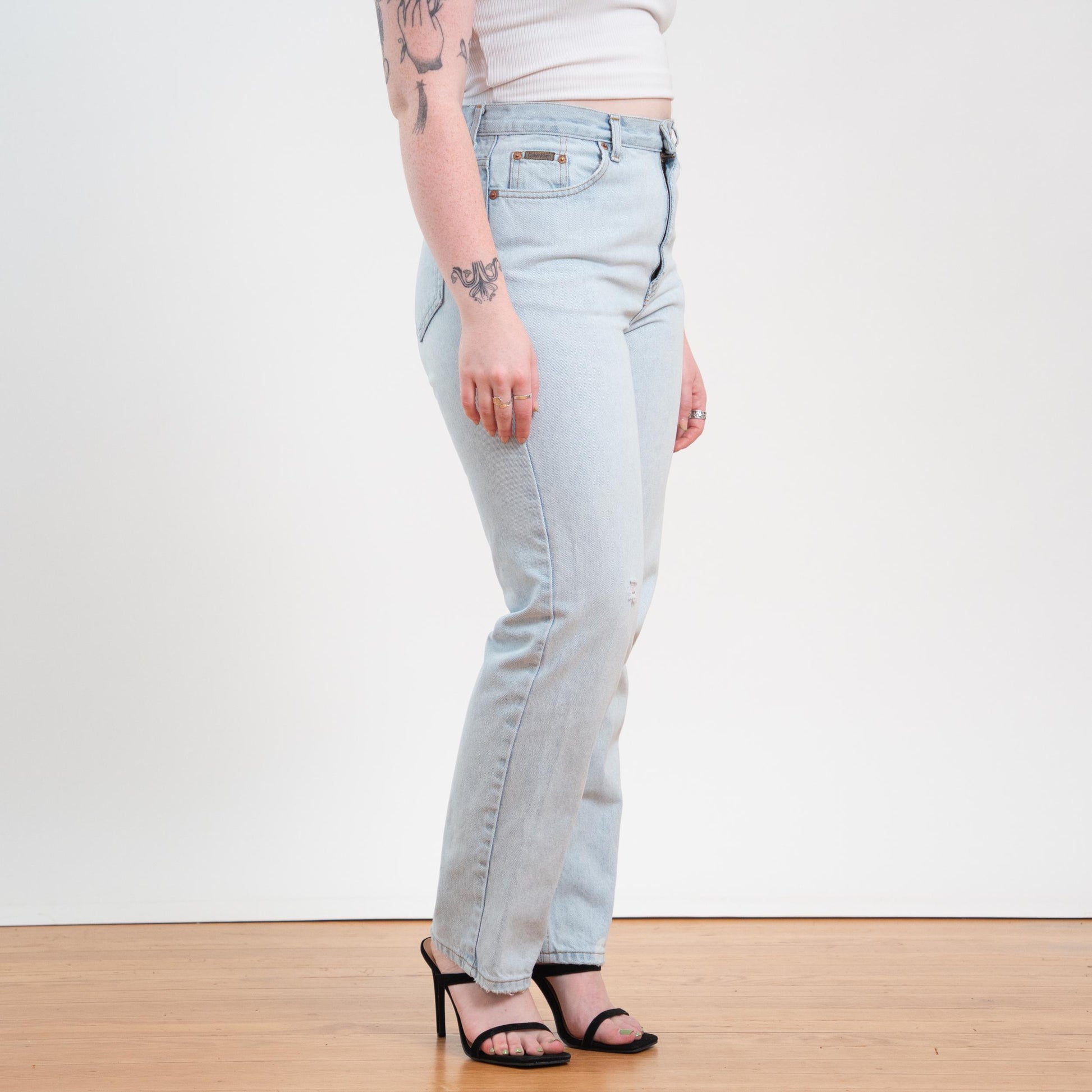 Vintage 90s Y2K Calvin Klein Light Wash High Waisted Jeans - Size 12, 32" Waist