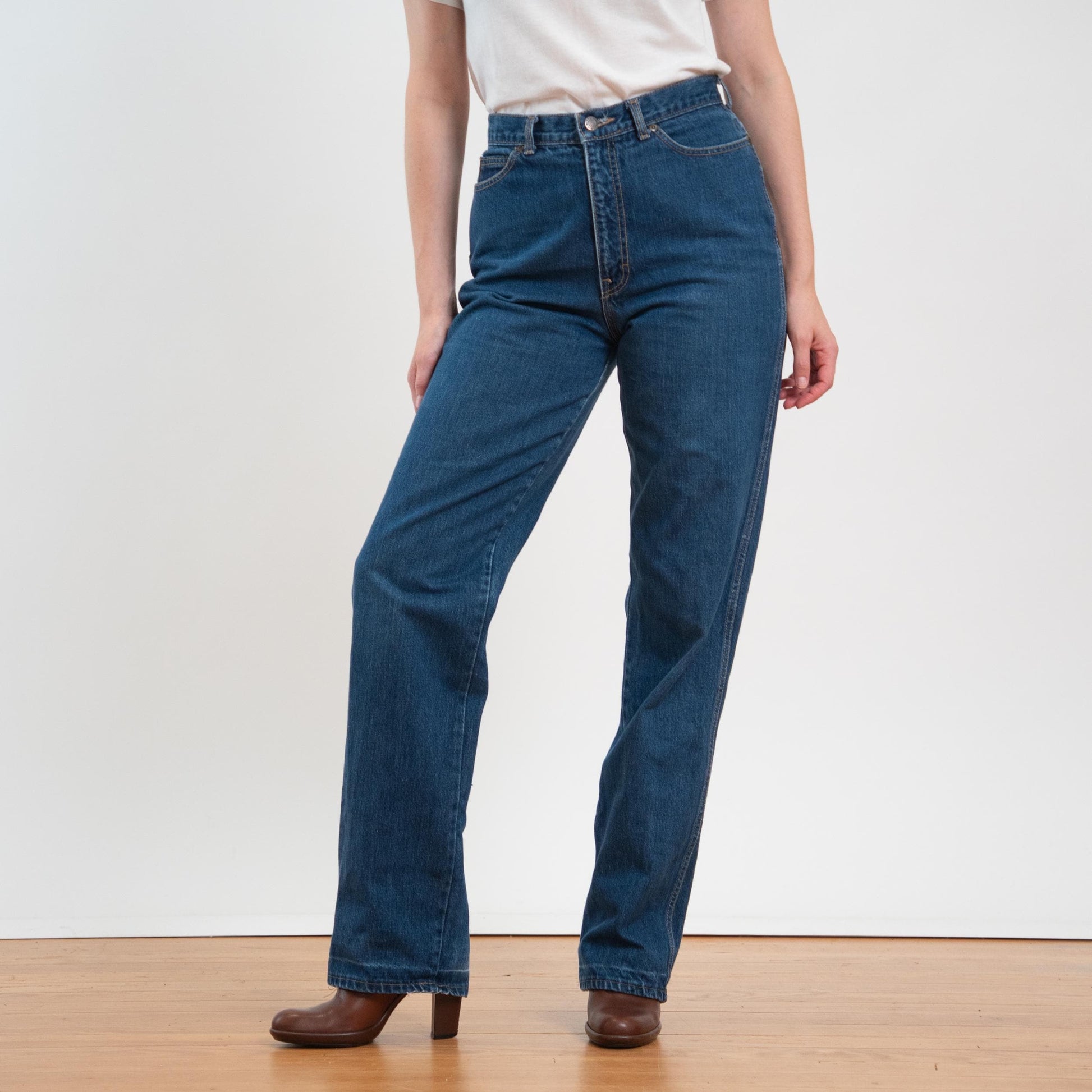 Vintage 70s 80s Calvin Klein Dark Wash Straight Leg Jeans - Medium, 29" Waist